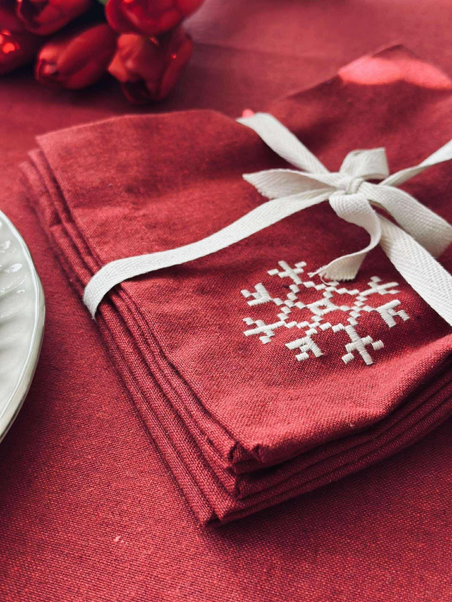 Servetter Röd Jul - 4 st