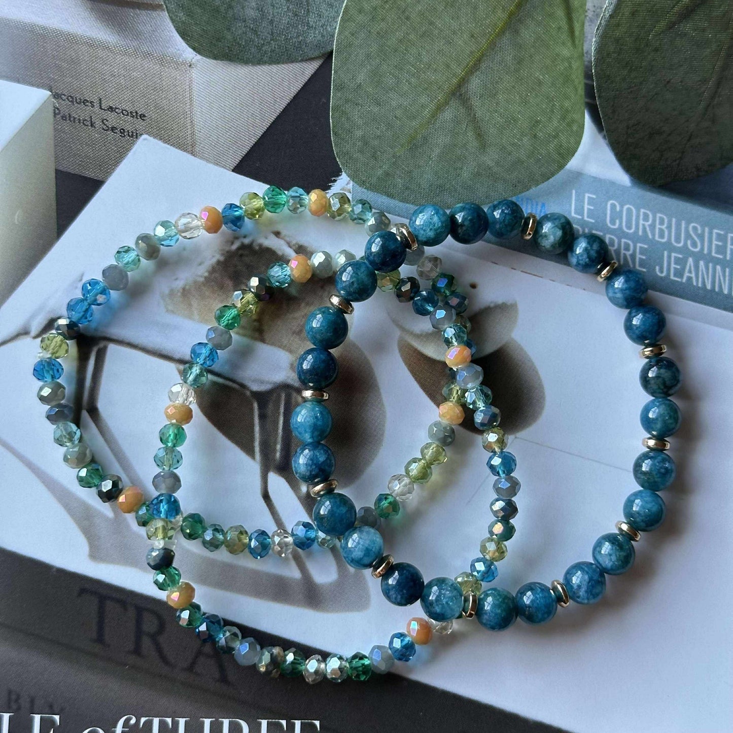 Armband Luna Havsgrön – Set med 3 st