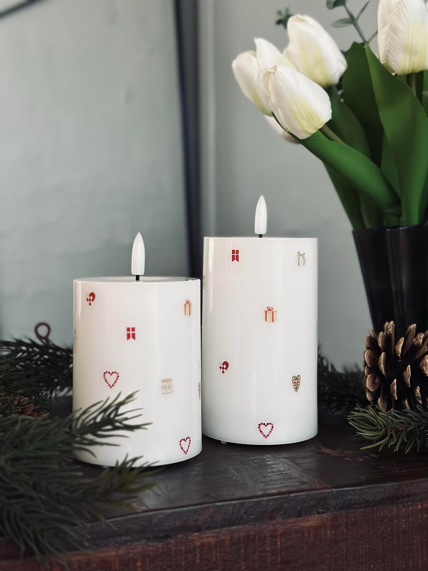 LED-blockljus TWINKLE CHRISTMAS - Set med 2 st.