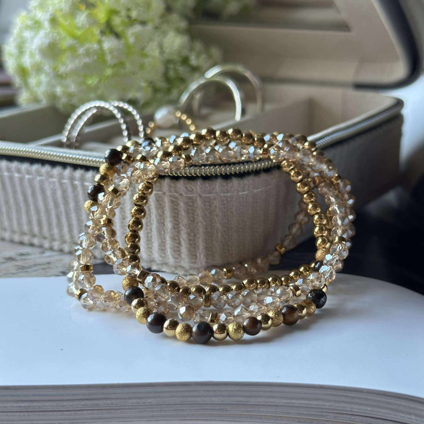 Armband Ofelia Tiger Eye - Set med 5 armband