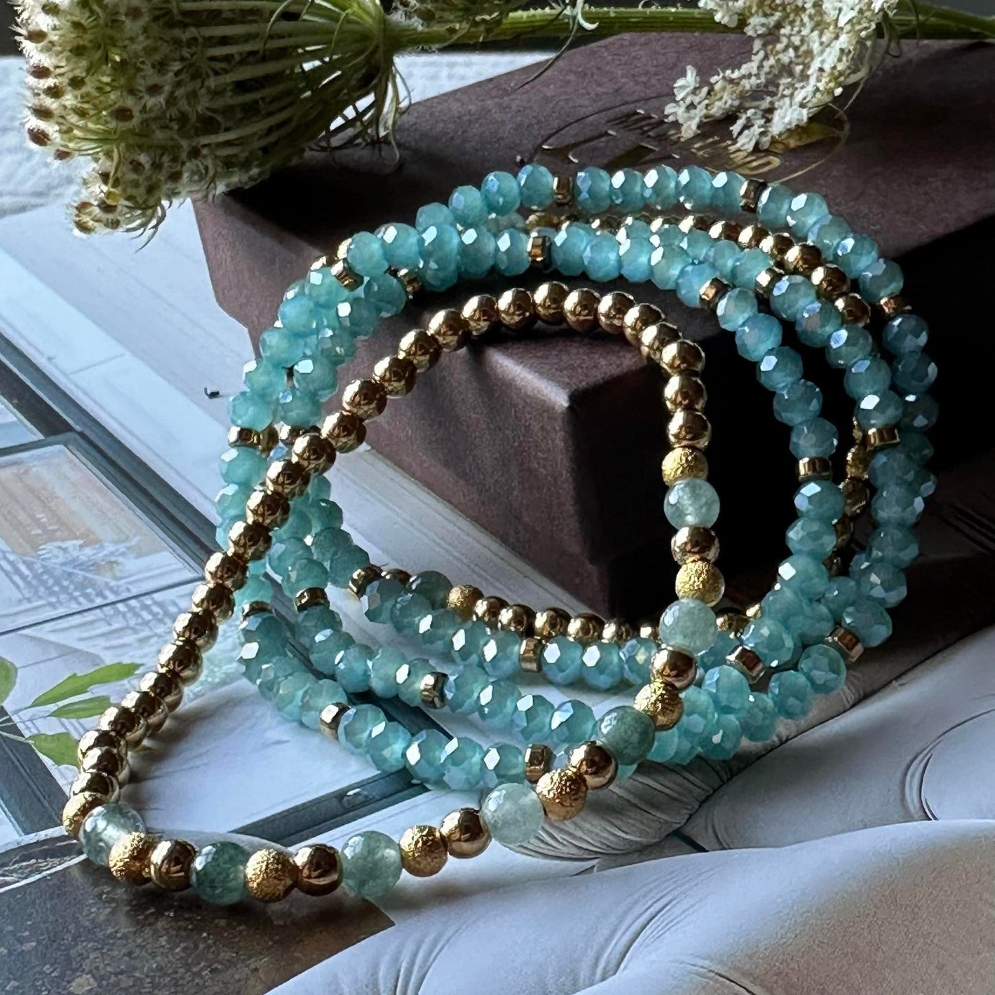Armband Ofelia Aqua - Set med 5 armband