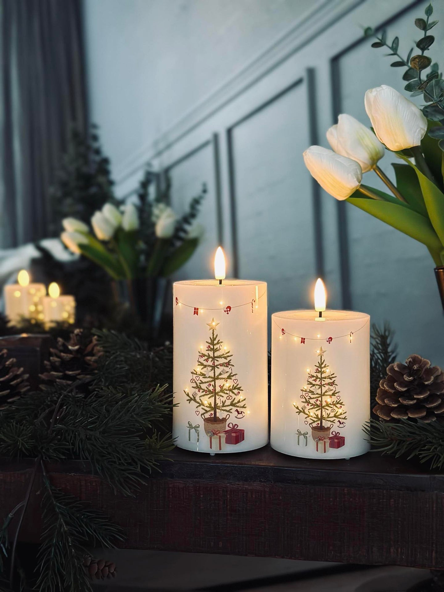 LED Blockljus TWINKLE CHRISTMAS - Set med 2 st.