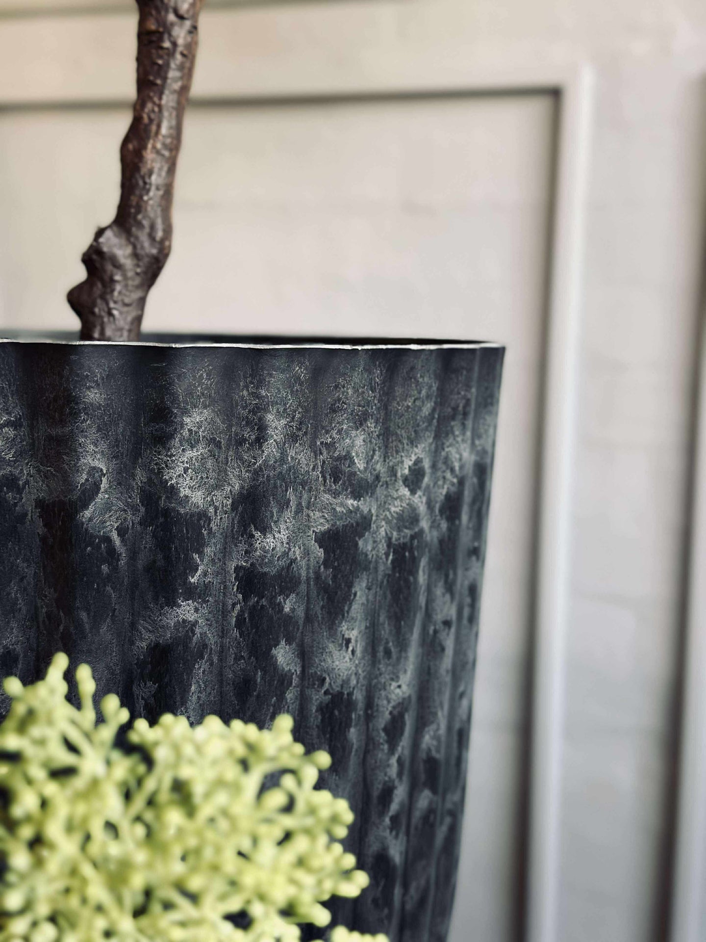 Krukor i betong-look - Set med 2 st
