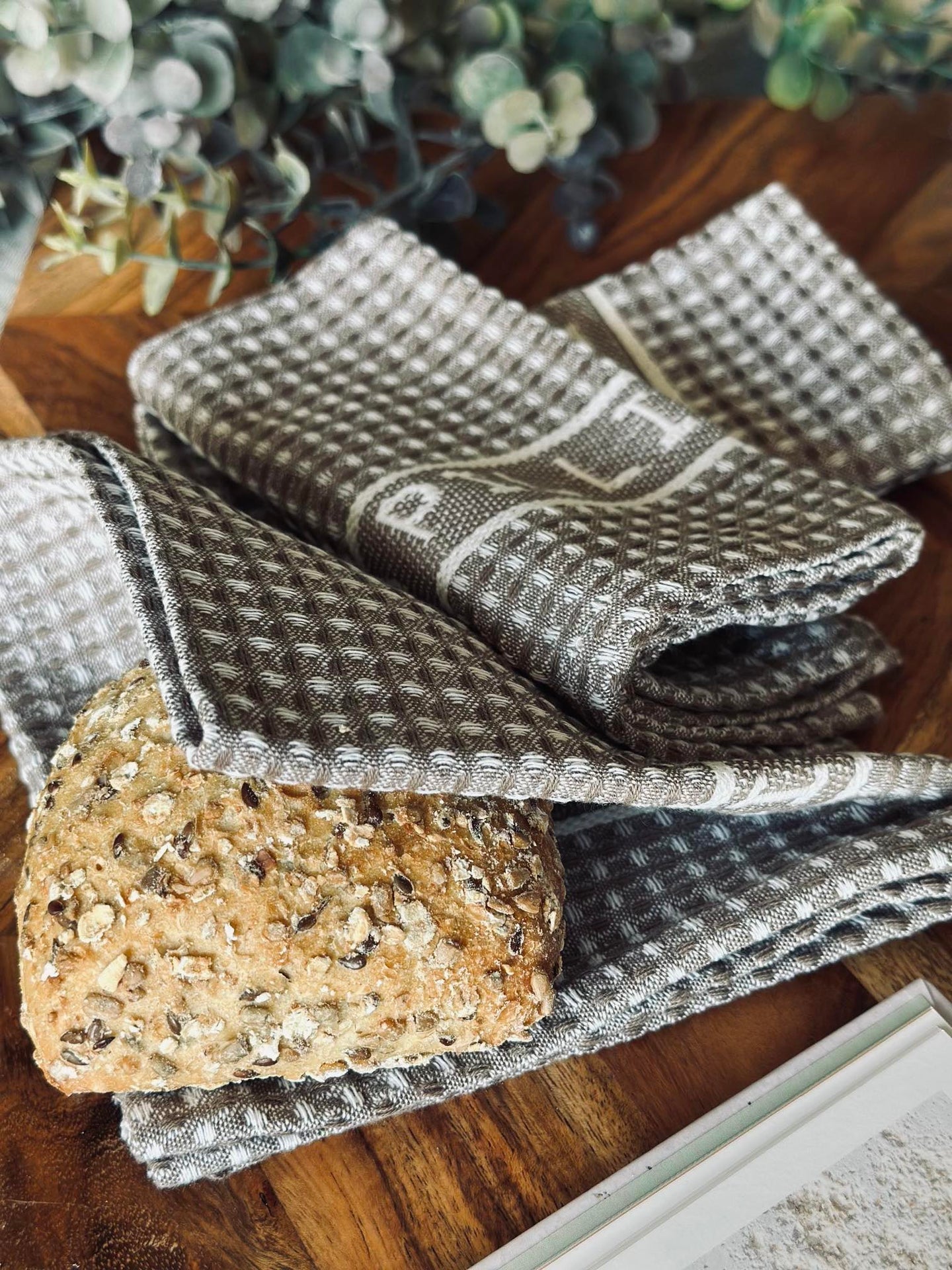 Disktrasor Set med 3 st - Vafflad - Svamp/vit