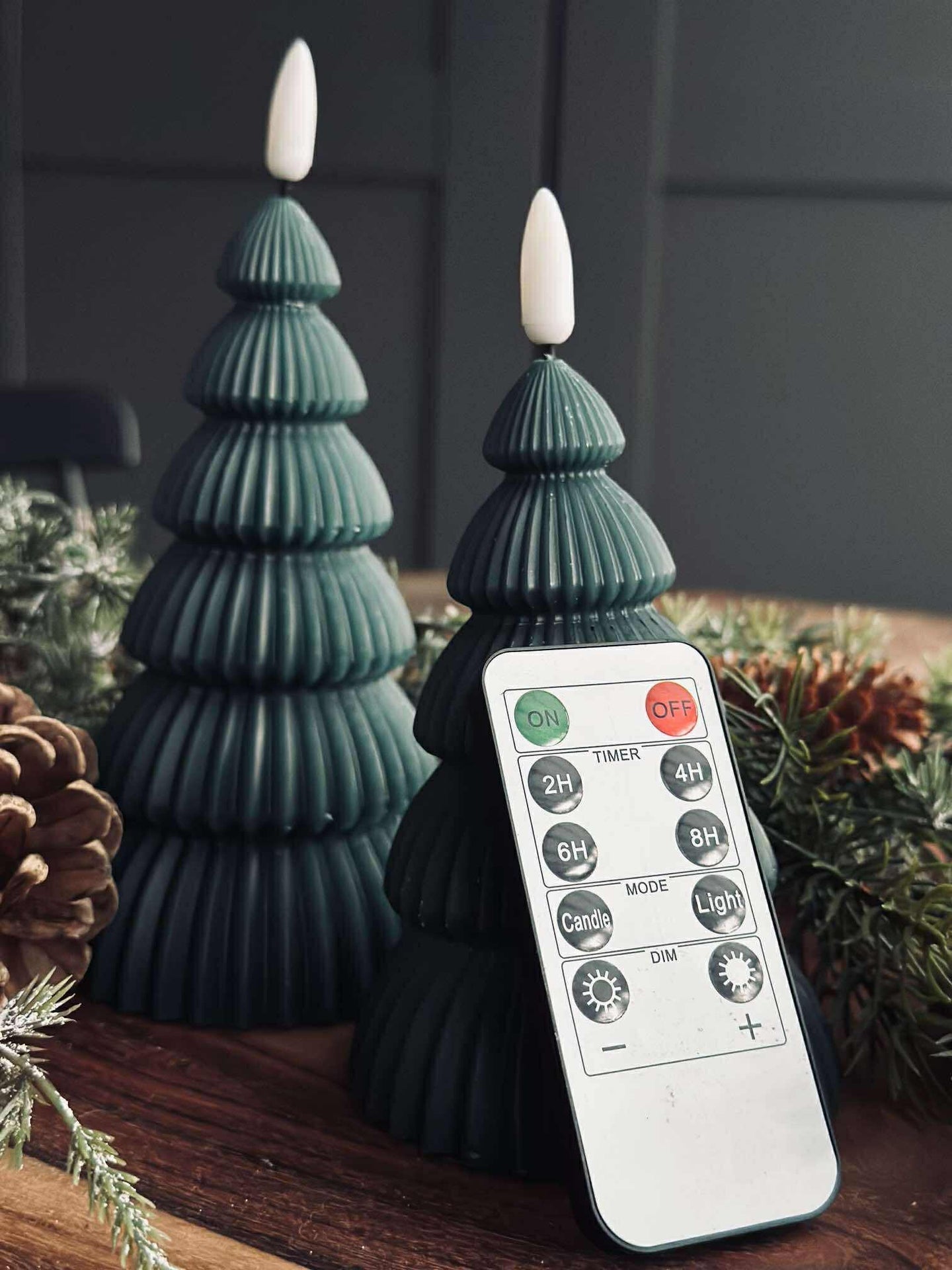 Julgran med LED-ljus - Set om 2 st. Grön