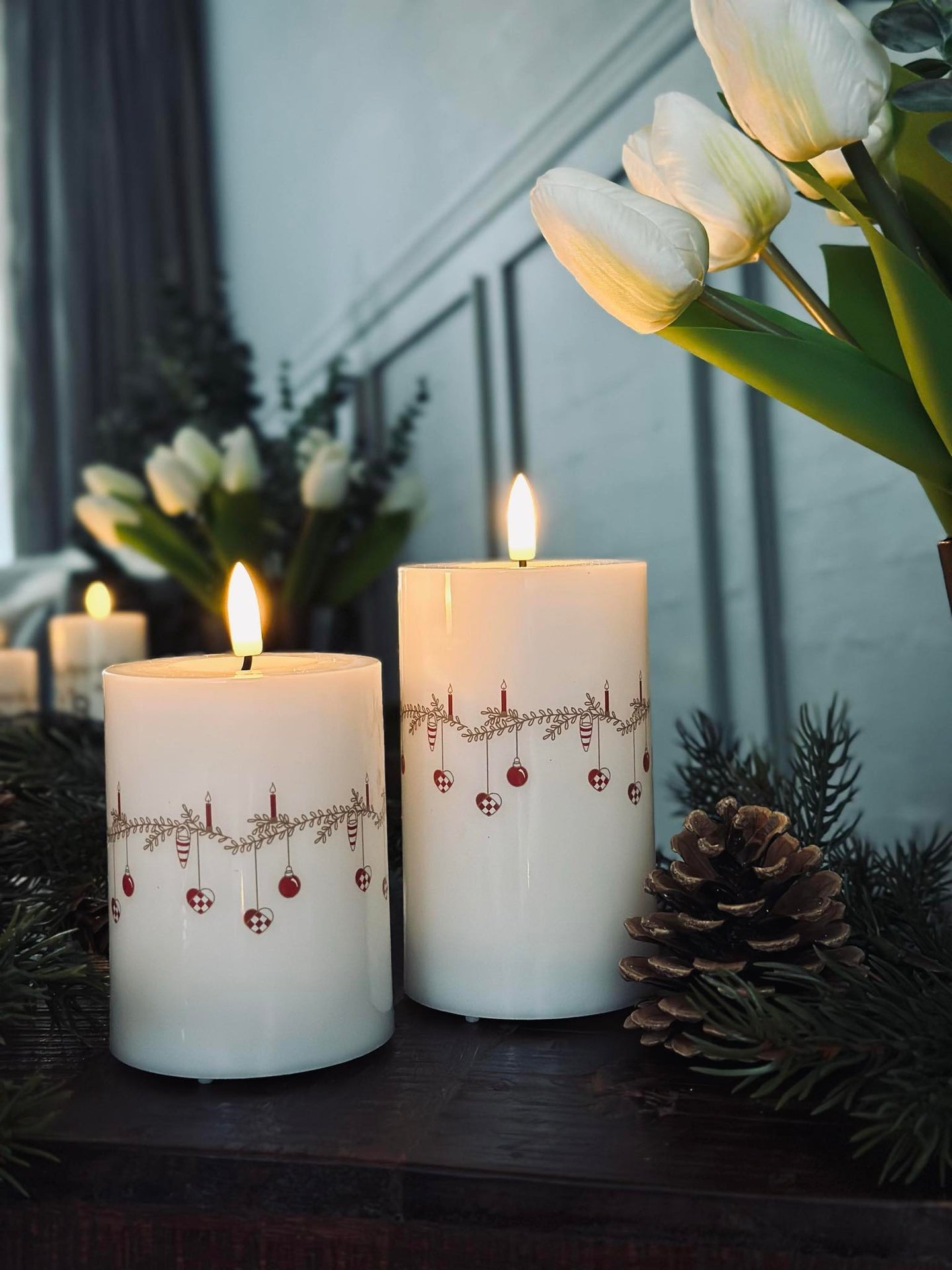 LED-blockljus TWINKLE CHRISTMAS - Set med 2 st.