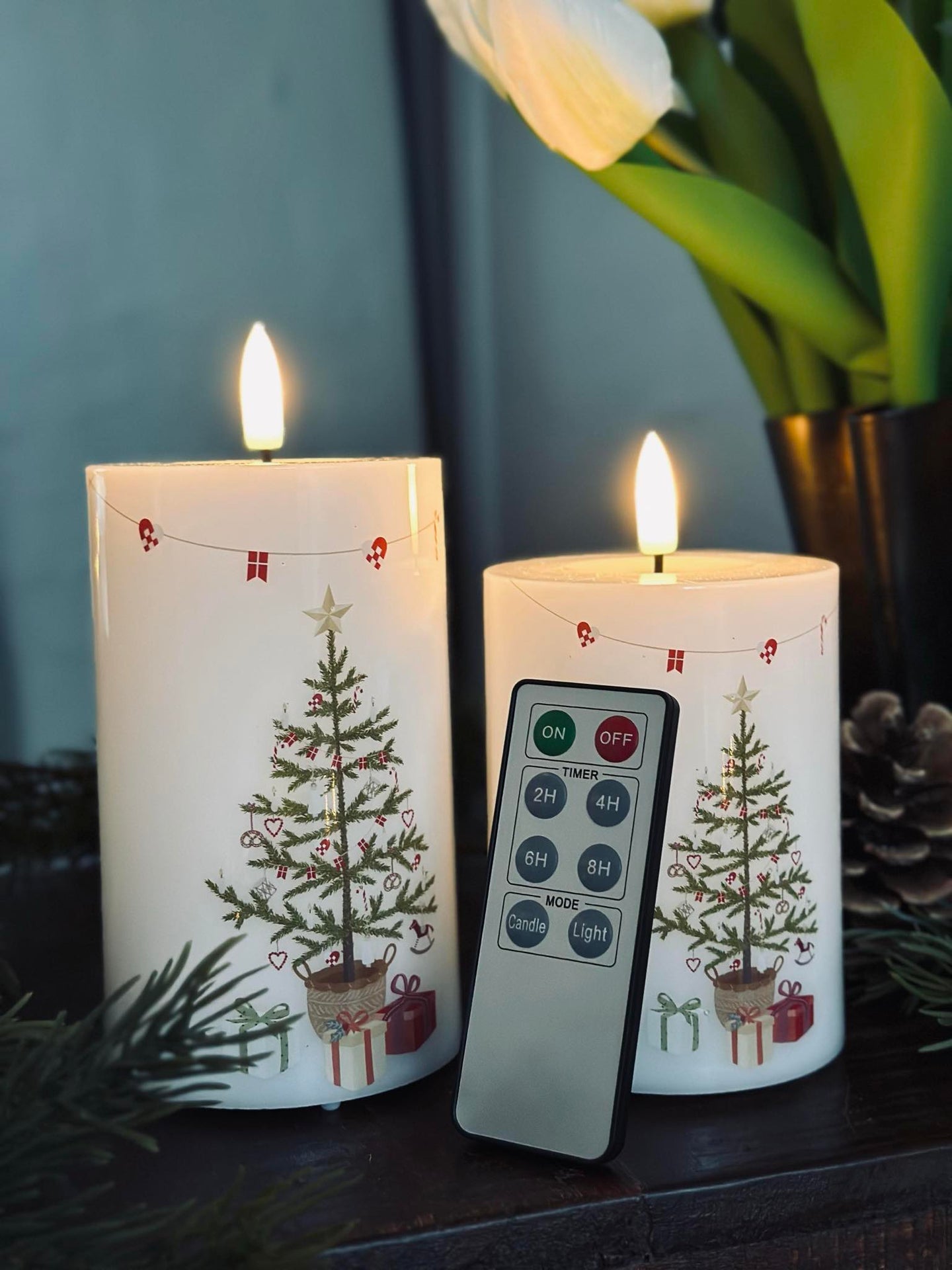 LED Blockljus TWINKLE CHRISTMAS - Set med 2 st.