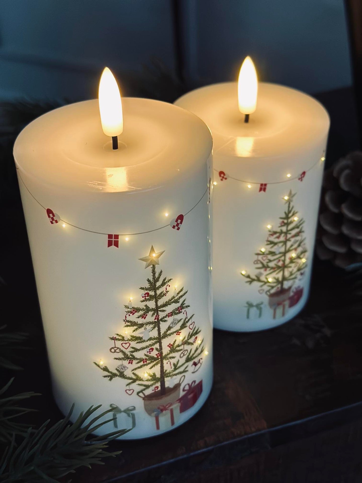 LED Blockljus TWINKLE CHRISTMAS - Set med 2 st.