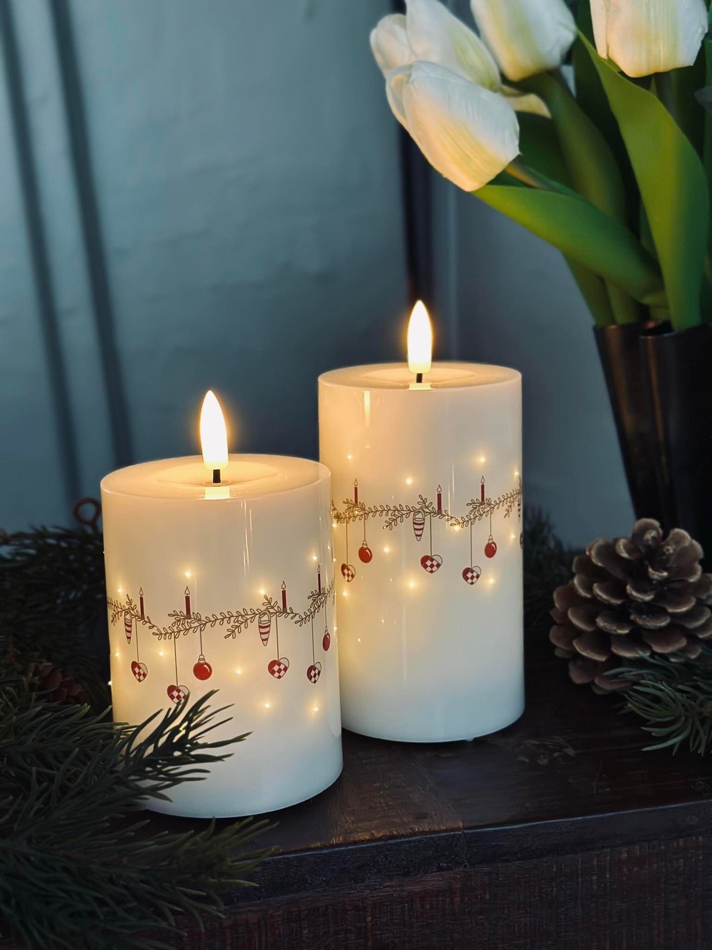 LED-blockljus TWINKLE CHRISTMAS - Set med 2 st.