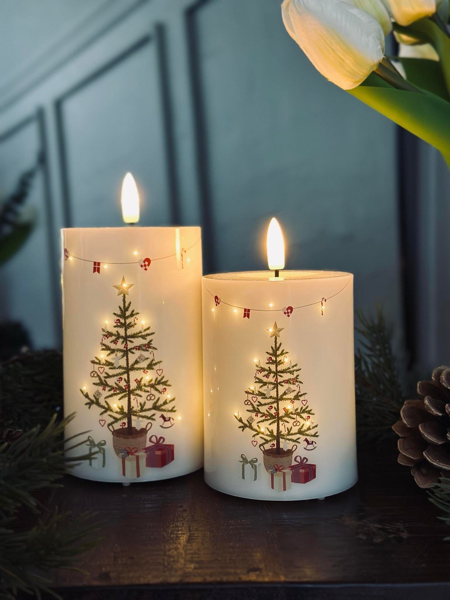 LED Blockljus TWINKLE CHRISTMAS - Set med 2 st.