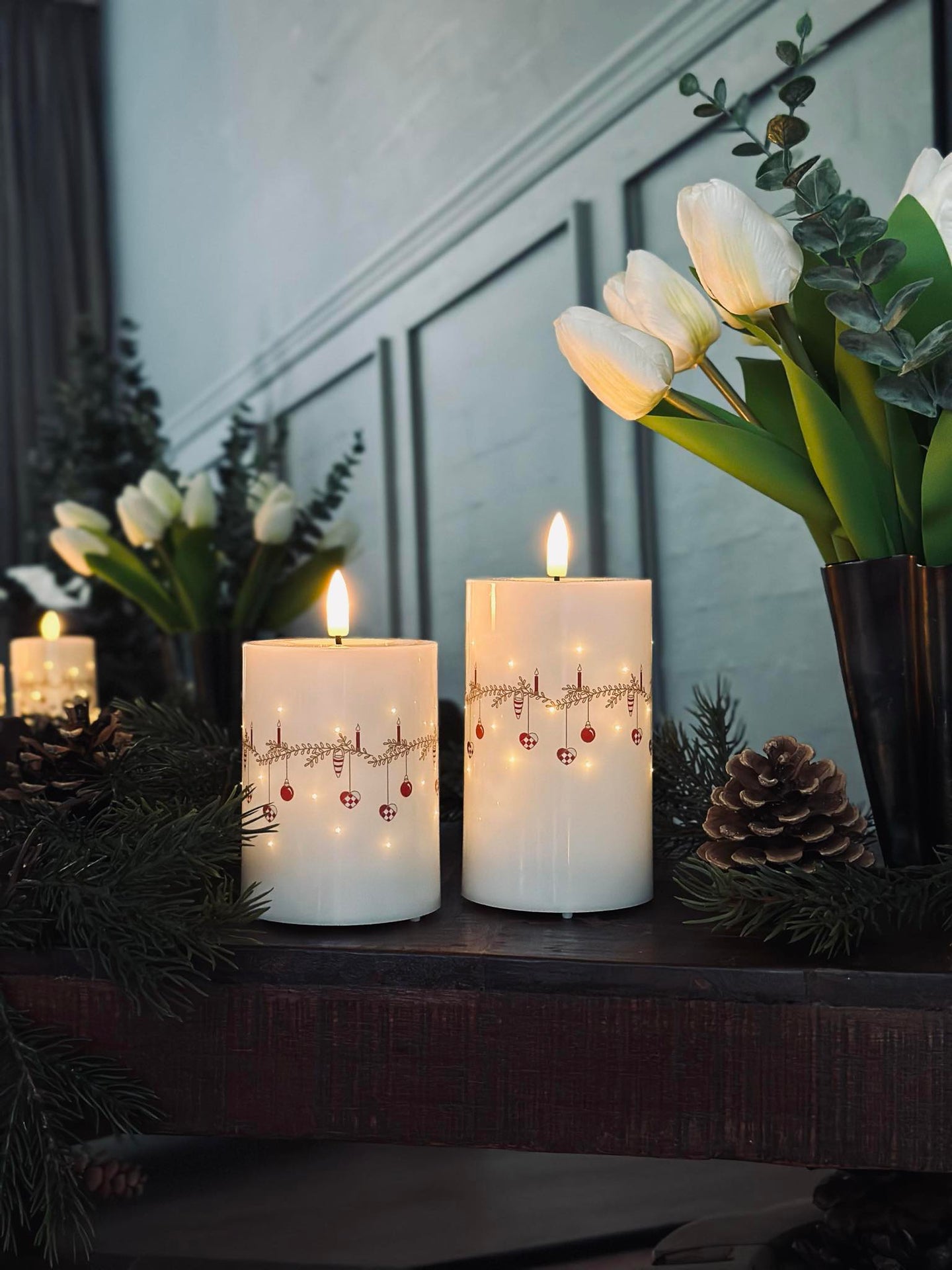 LED-blockljus TWINKLE CHRISTMAS - Set med 2 st.