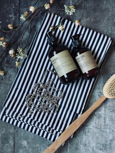 Duschdraperi - Svart rand