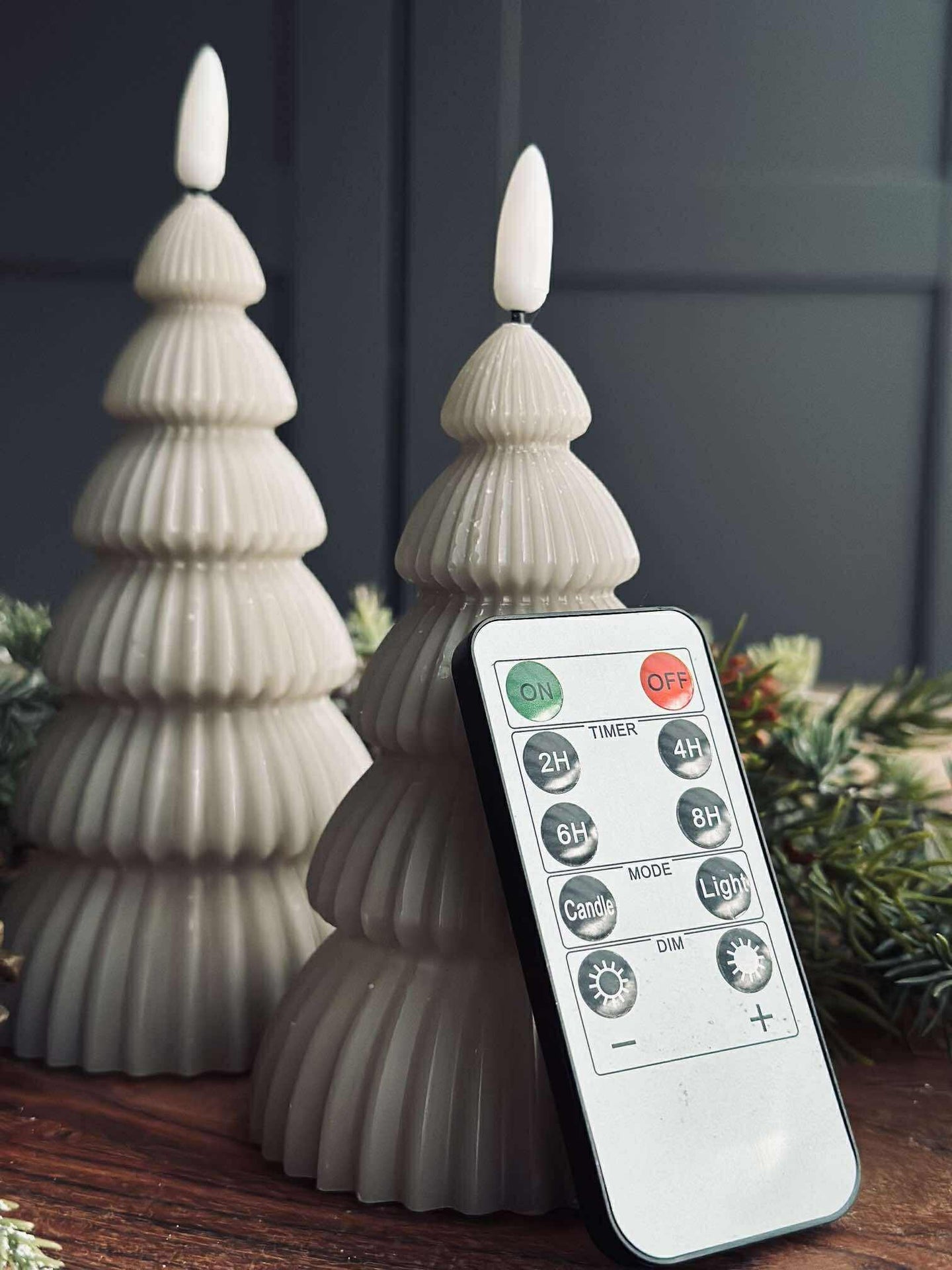 Julgran med LED-ljus - Set med 2 st. Sand