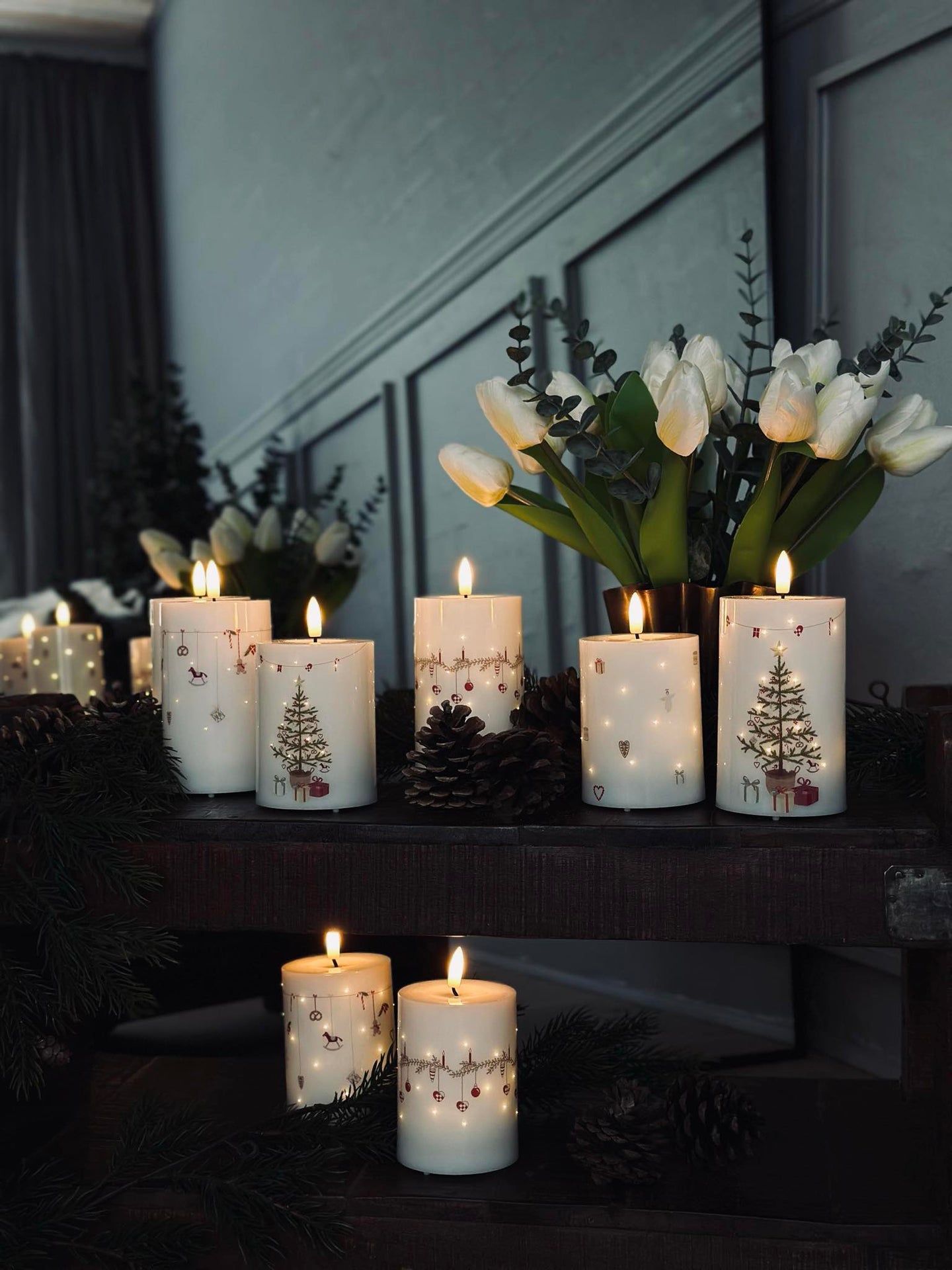 LED-blockljus TWINKLE CHRISTMAS - Set med 2 st.