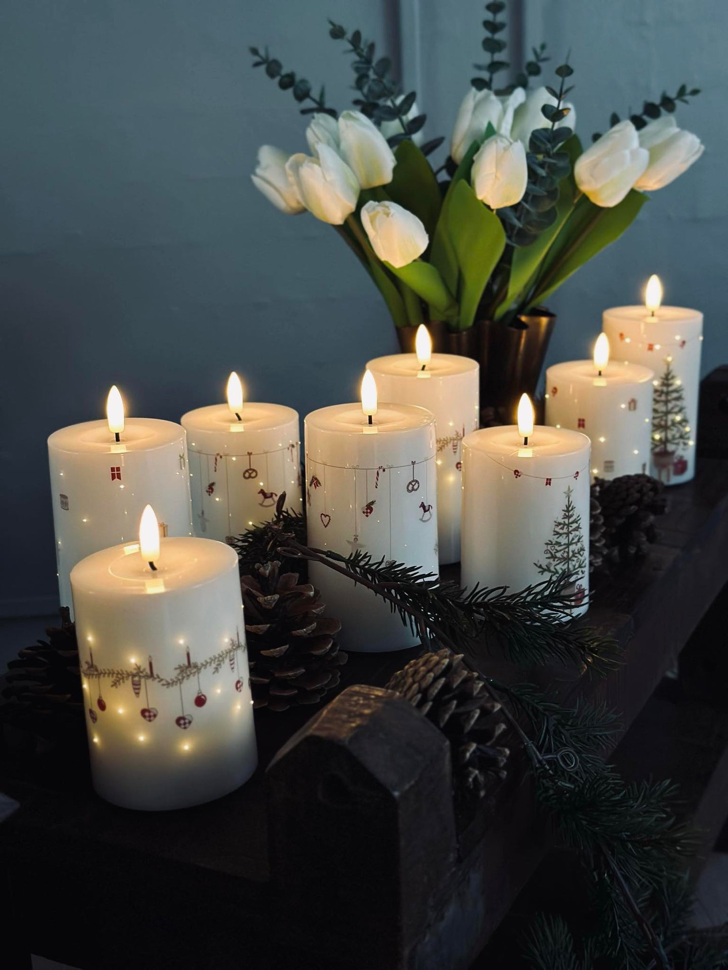 LED-blockljus TWINKLE CHRISTMAS - Set med 2 st.