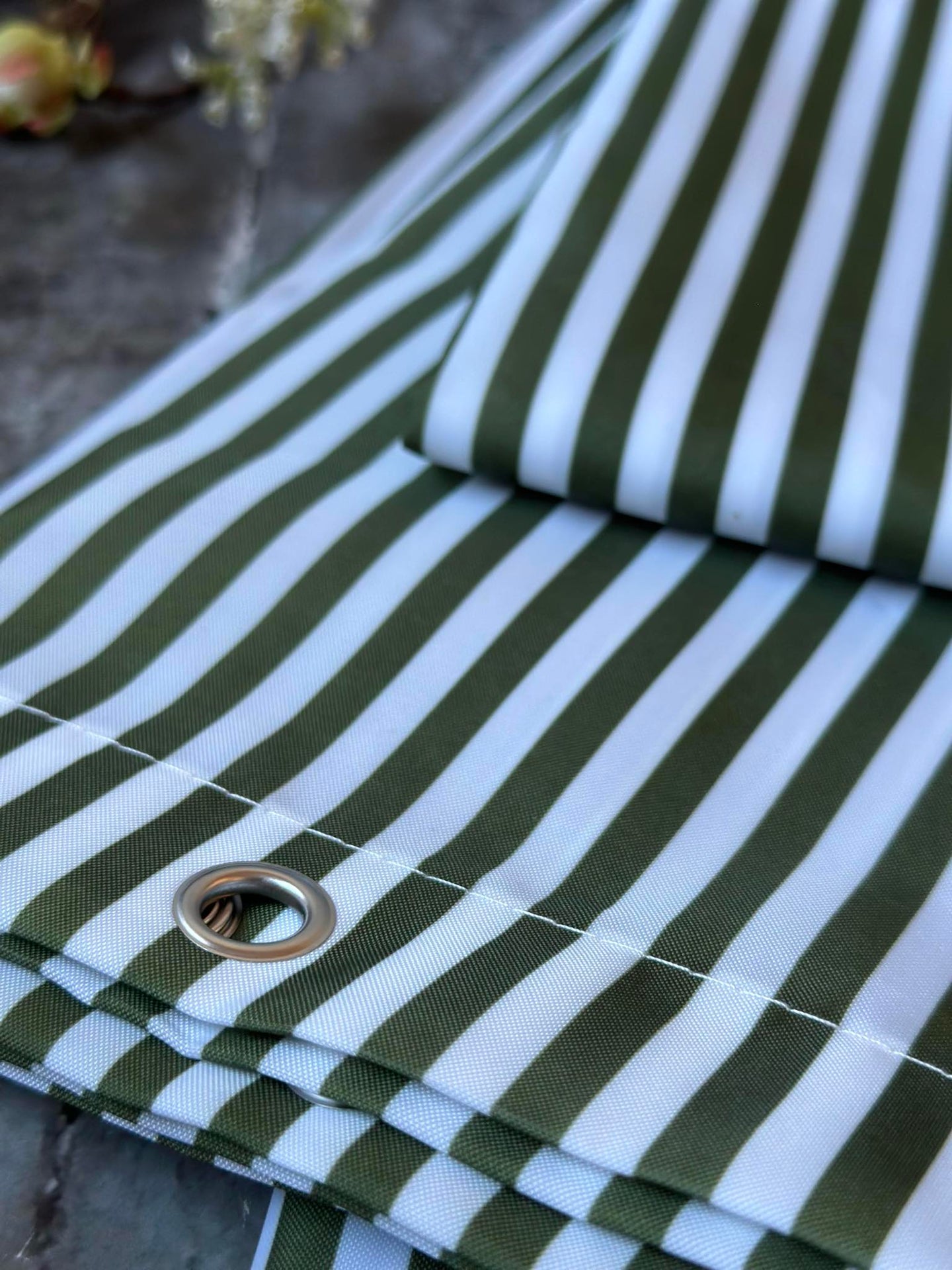 Duschdraperi - Grön rand