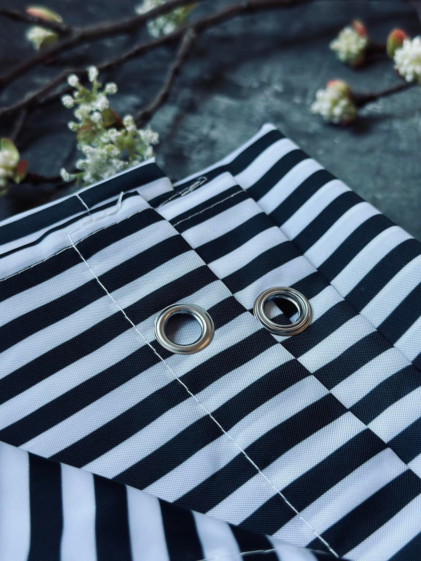 Duschdraperi - Svart rand