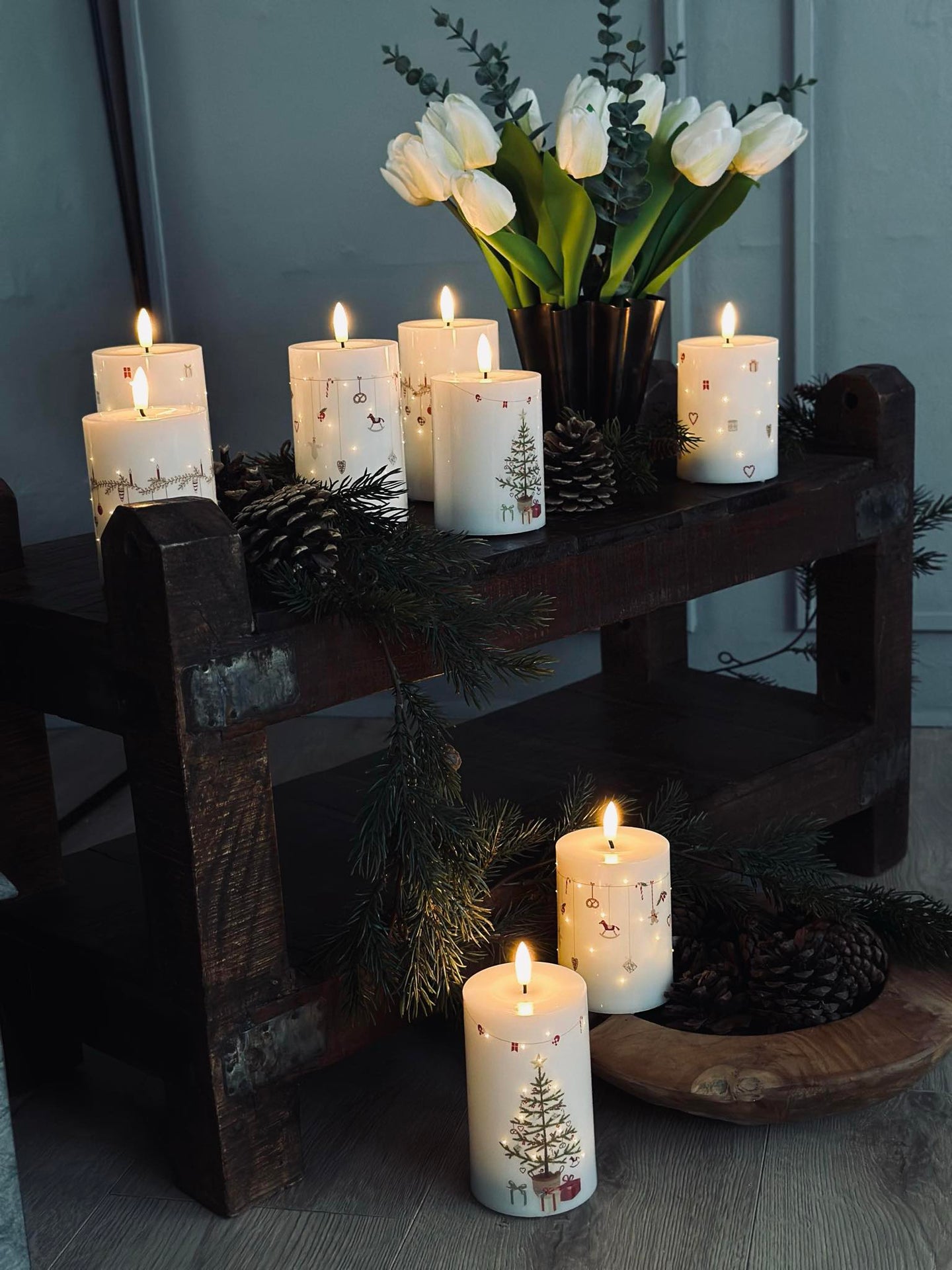 LED-blockljus TWINKLE CHRISTMAS - Set med 2 st.