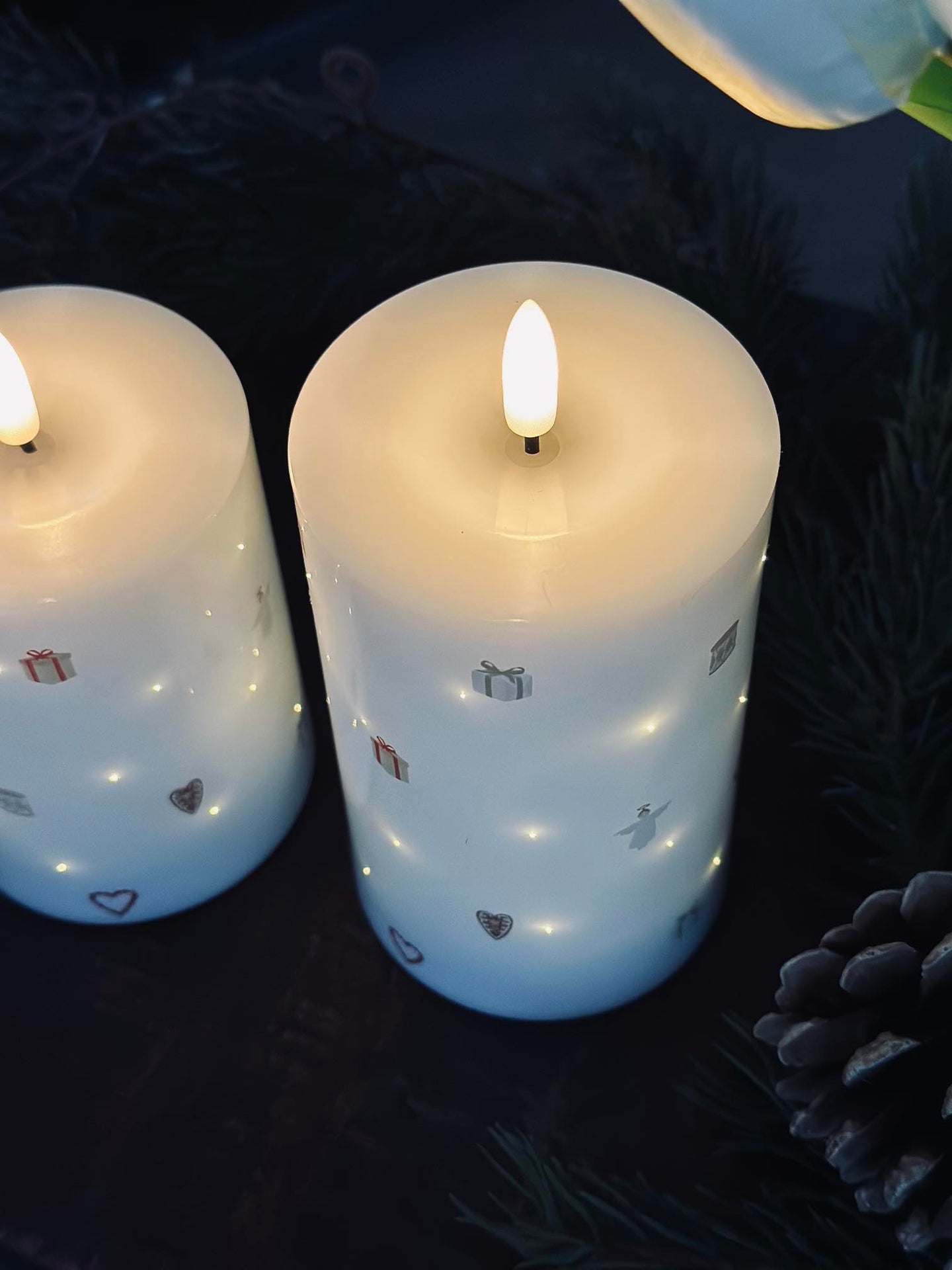 LED-blockljus TWINKLE CHRISTMAS - Set med 2 st.
