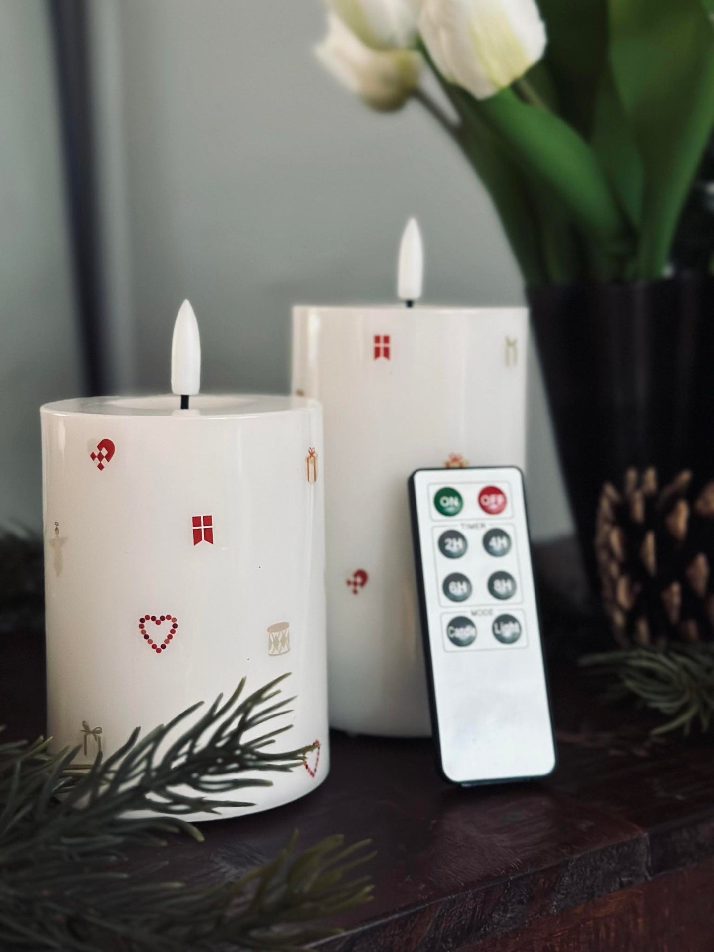LED-blockljus TWINKLE CHRISTMAS - Set med 2 st.