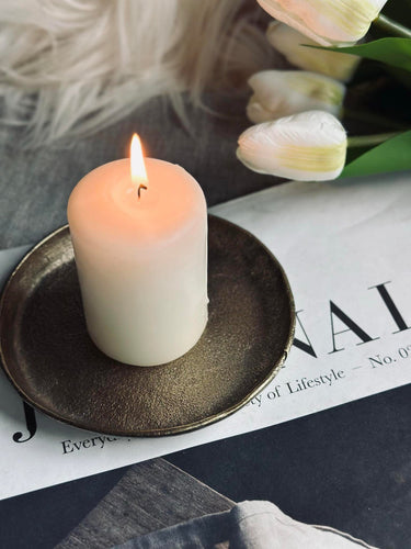 Ljusskål - Antik guld