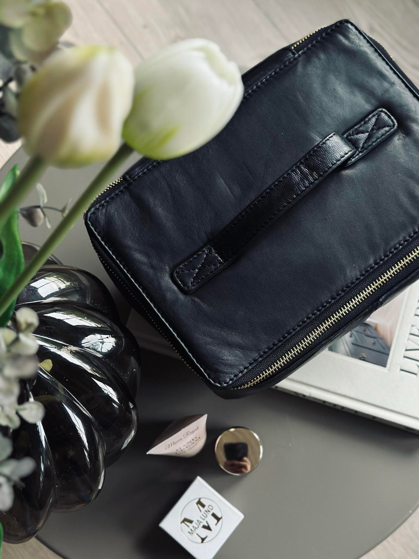 Klassisk necessär - Svart / guld