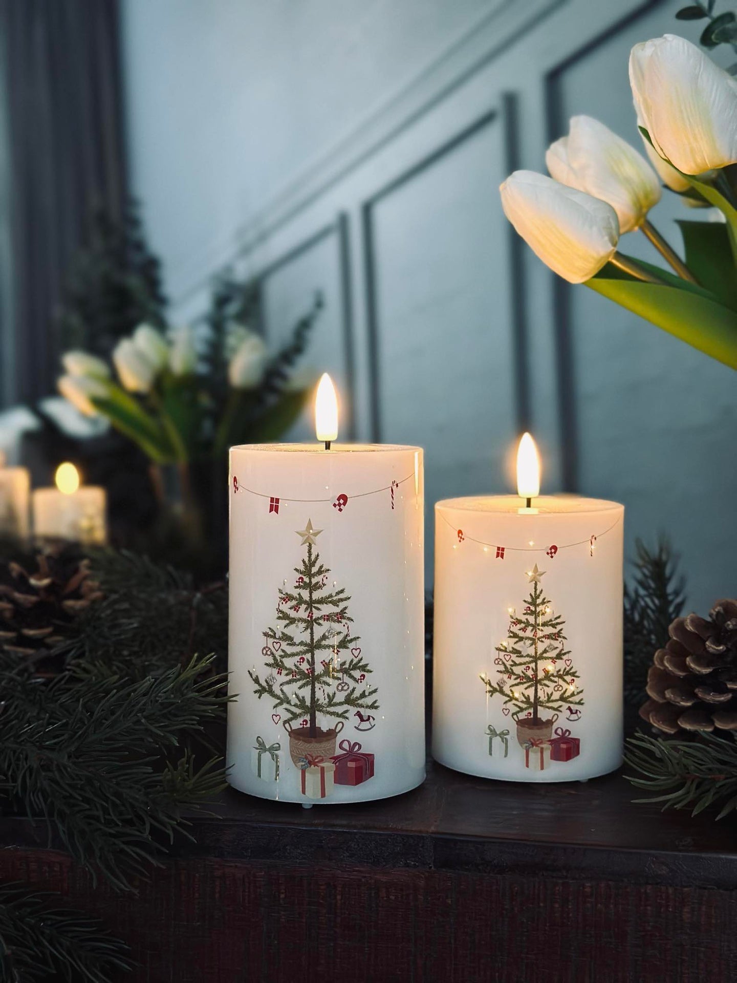 LED Blockljus TWINKLE CHRISTMAS - Set med 2 st.