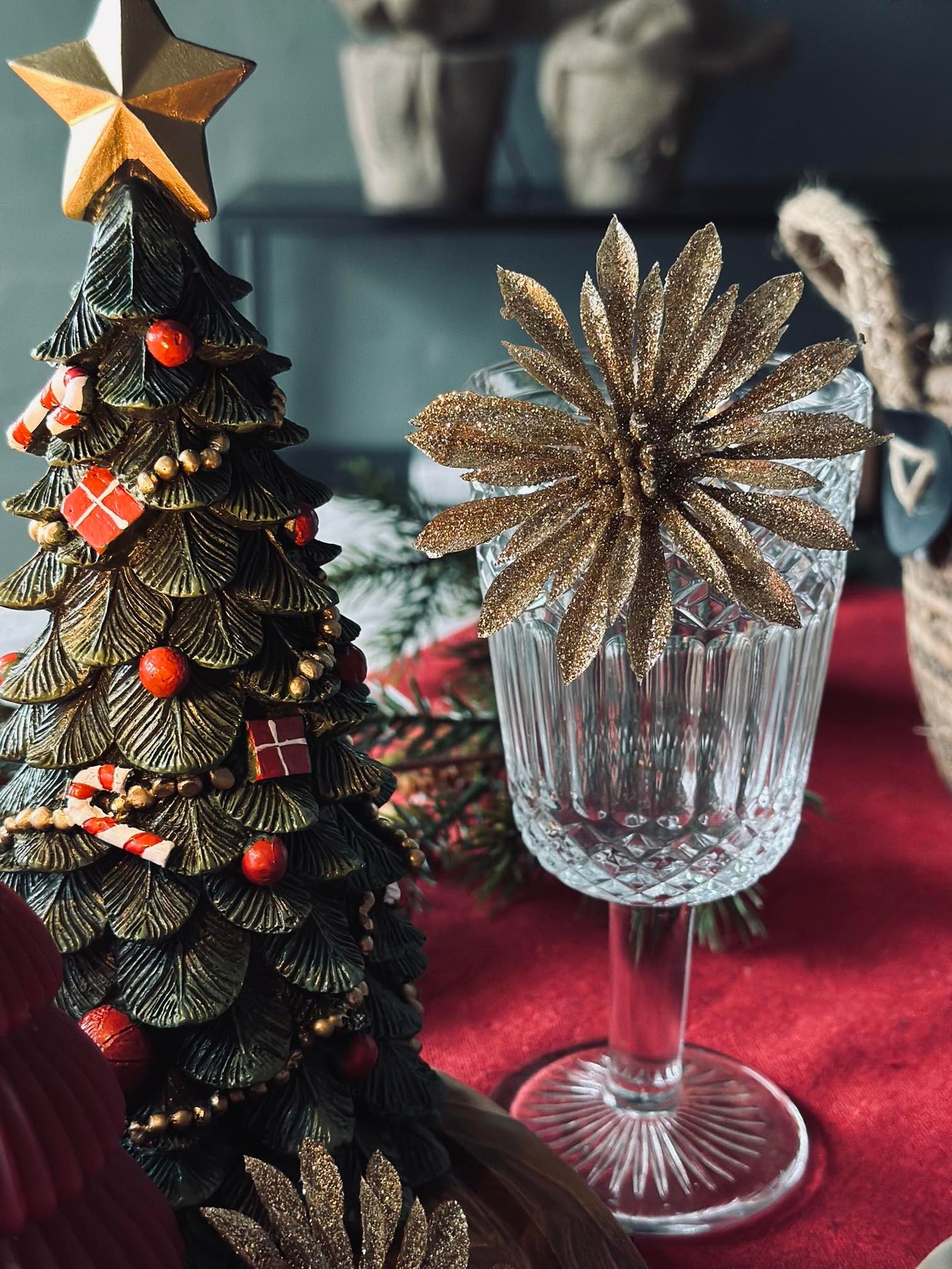 Deco blommor med glitter - 4 st