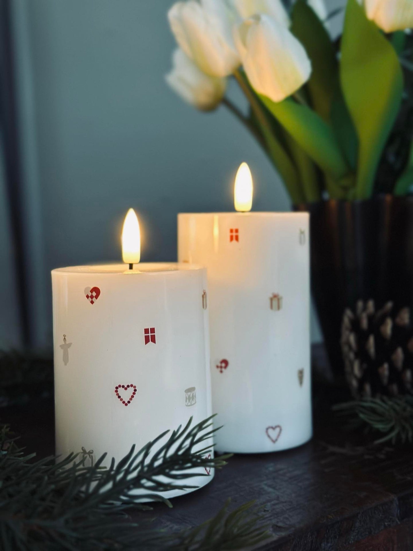 LED-blockljus TWINKLE CHRISTMAS - Set med 2 st.