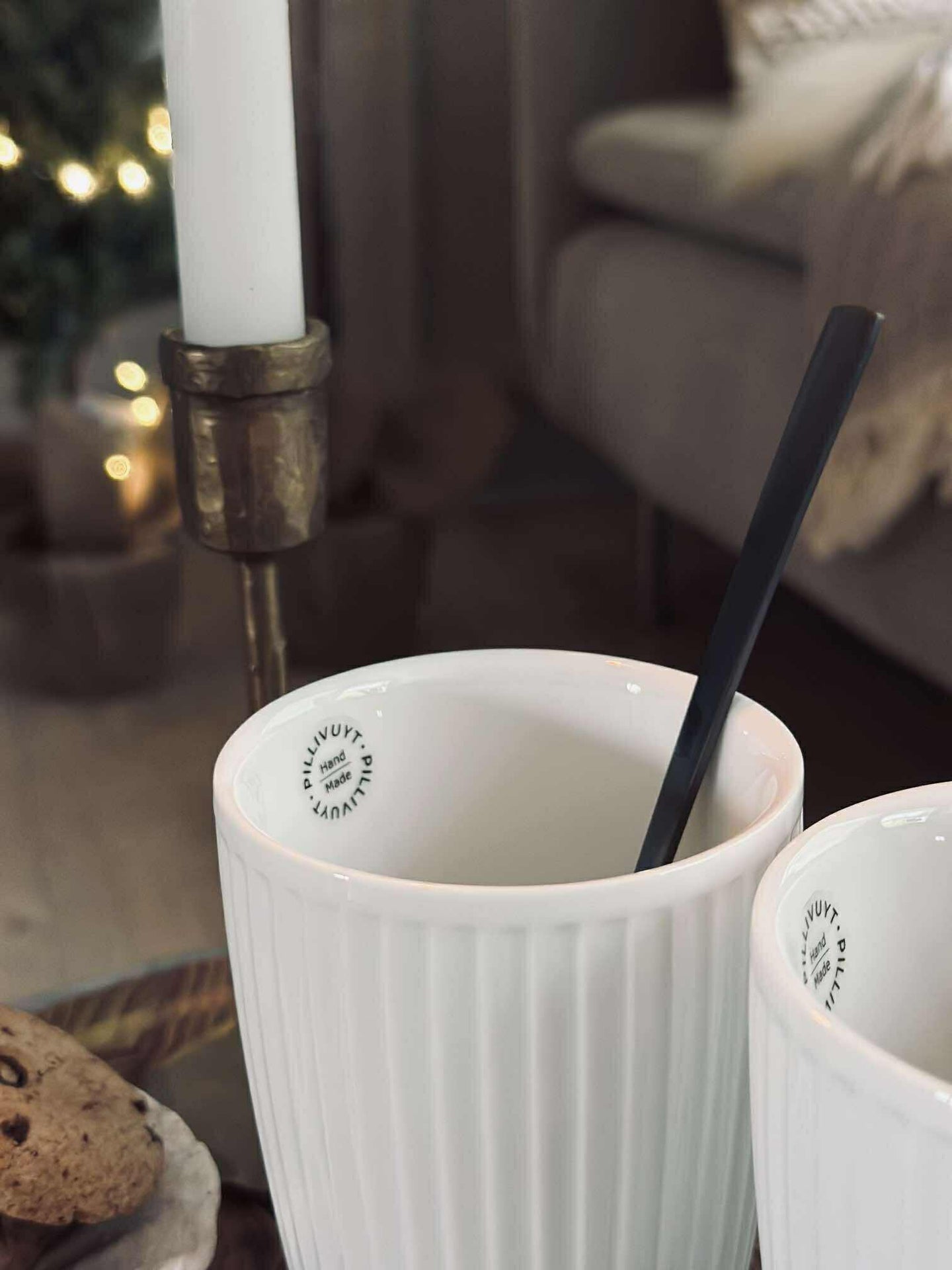 Termosmugg Plissé - Set med 2 st - Vit