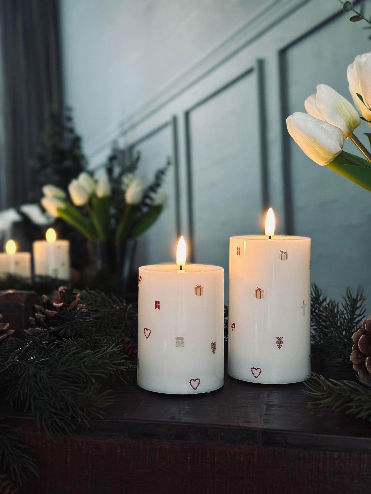 LED-blockljus TWINKLE CHRISTMAS - Set med 2 st.