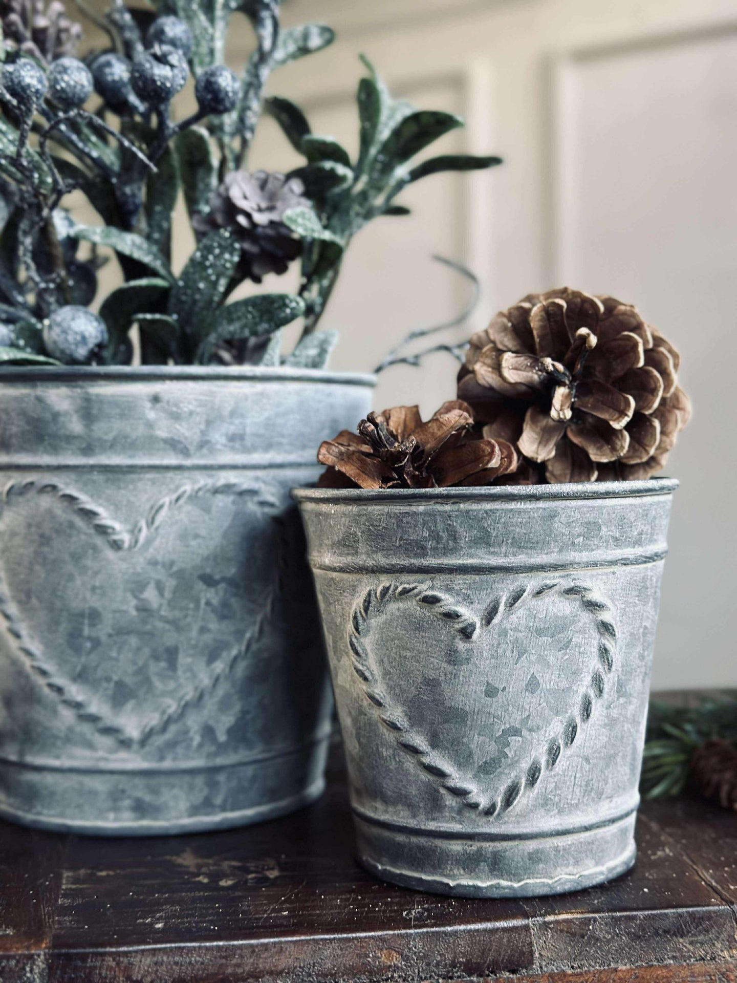 Krukor med hjärtan Zink - 3 st.