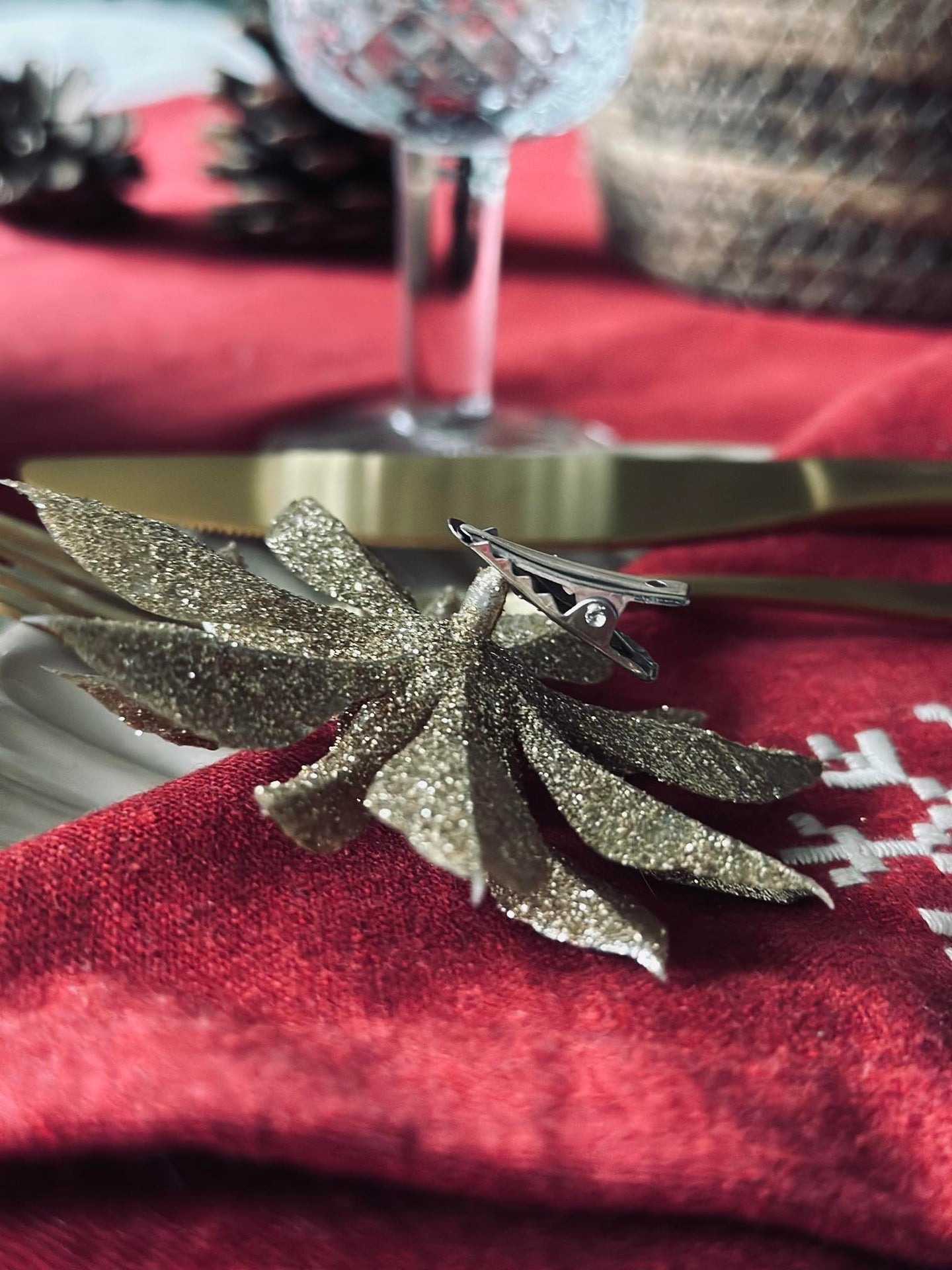 Deco-blommor med glitter - 4 st