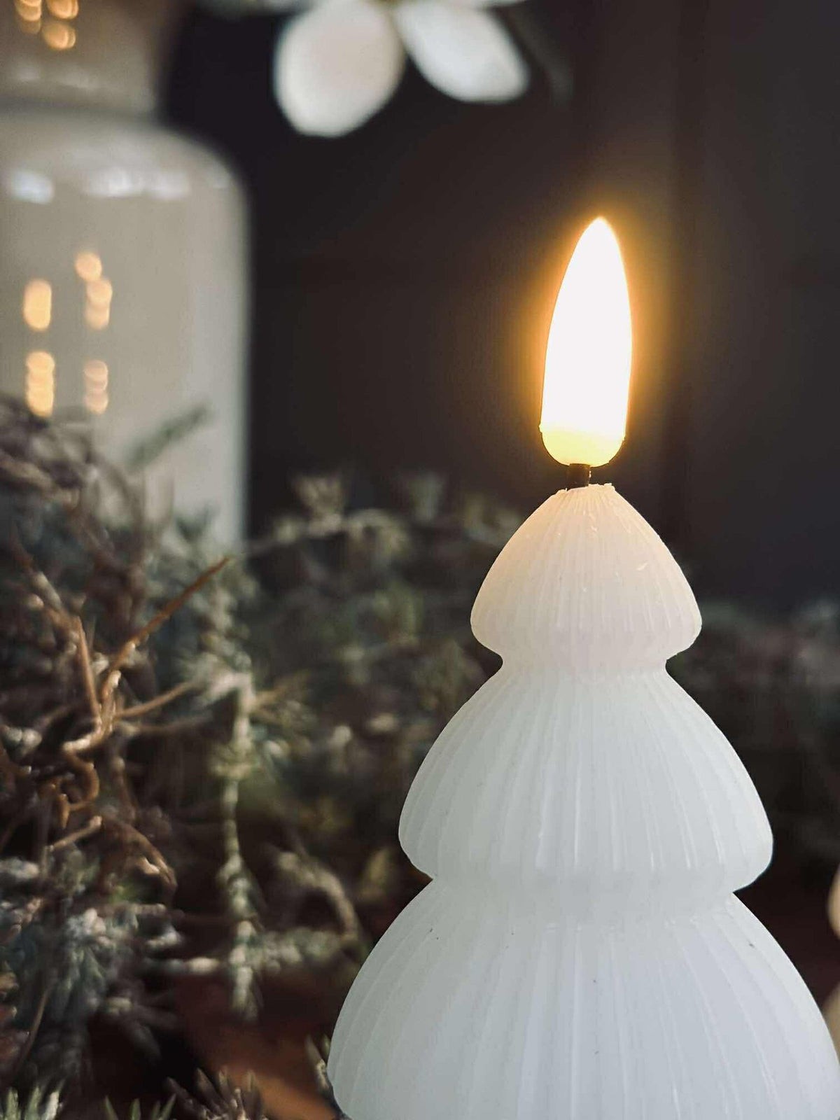 Julgran med LED-ljus - Set med 2 st. i vitt