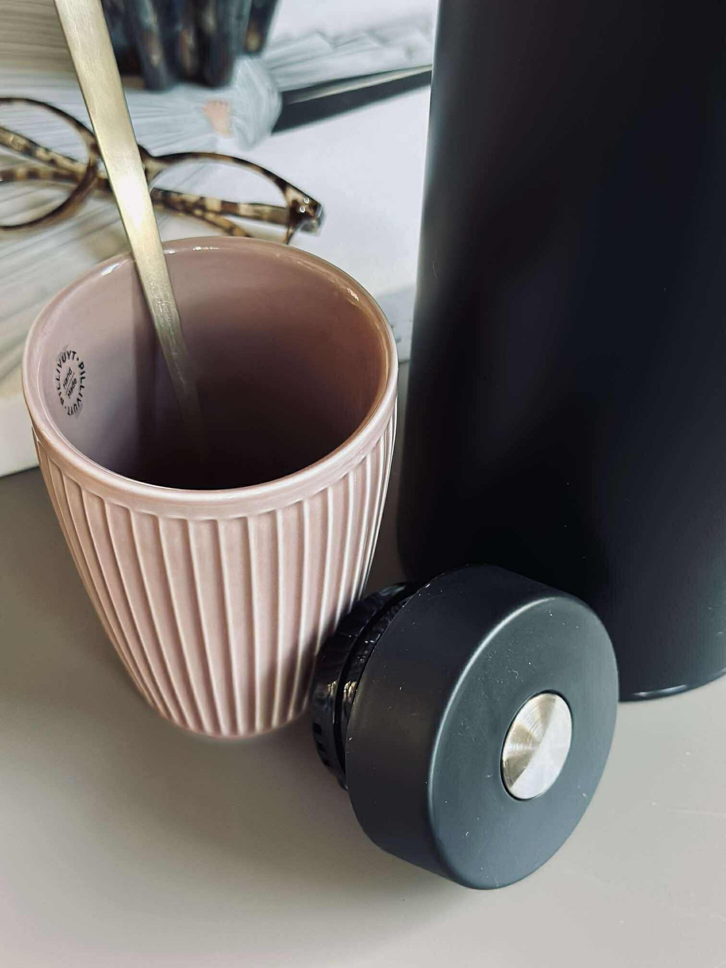 Termosmugg Plissé - Set med 2 st - Woodrose