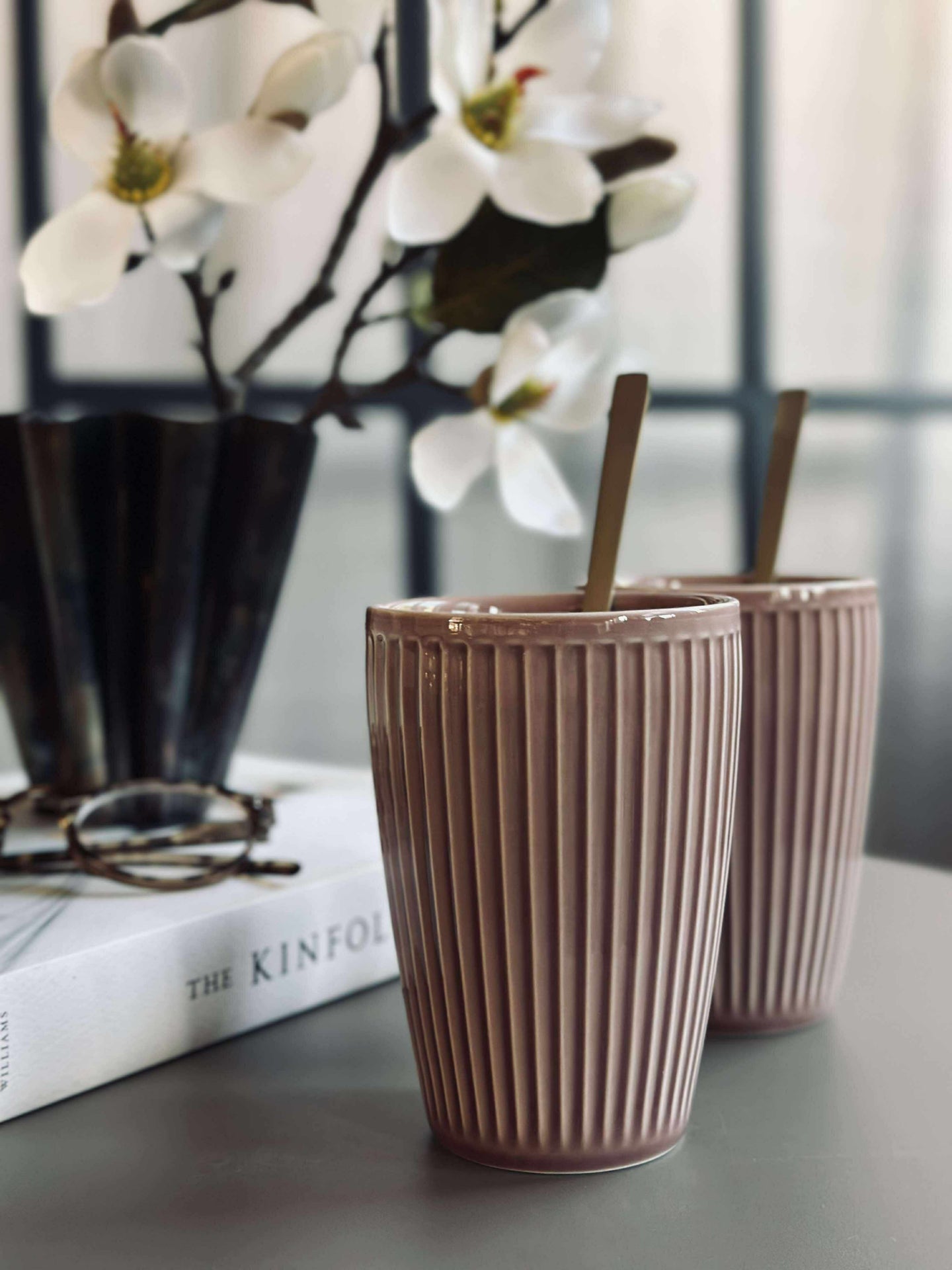 Termosmugg Plissé - Set med 2 st - Woodrose