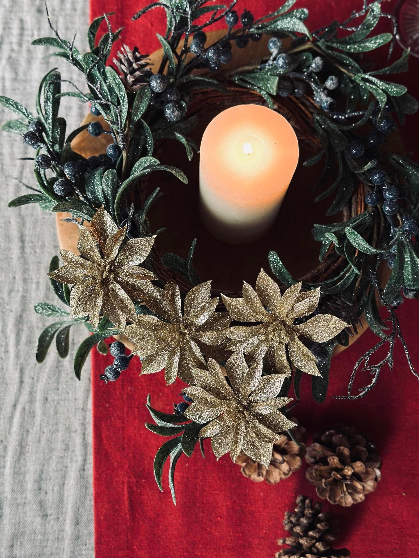 Deco-blommor med glitter - 4 st