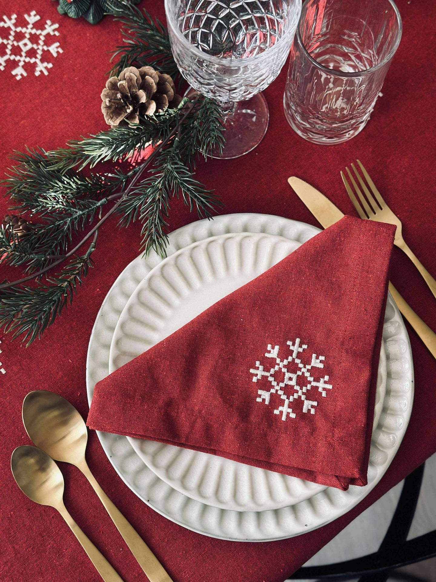 Servetter Röd Jul - 4 st