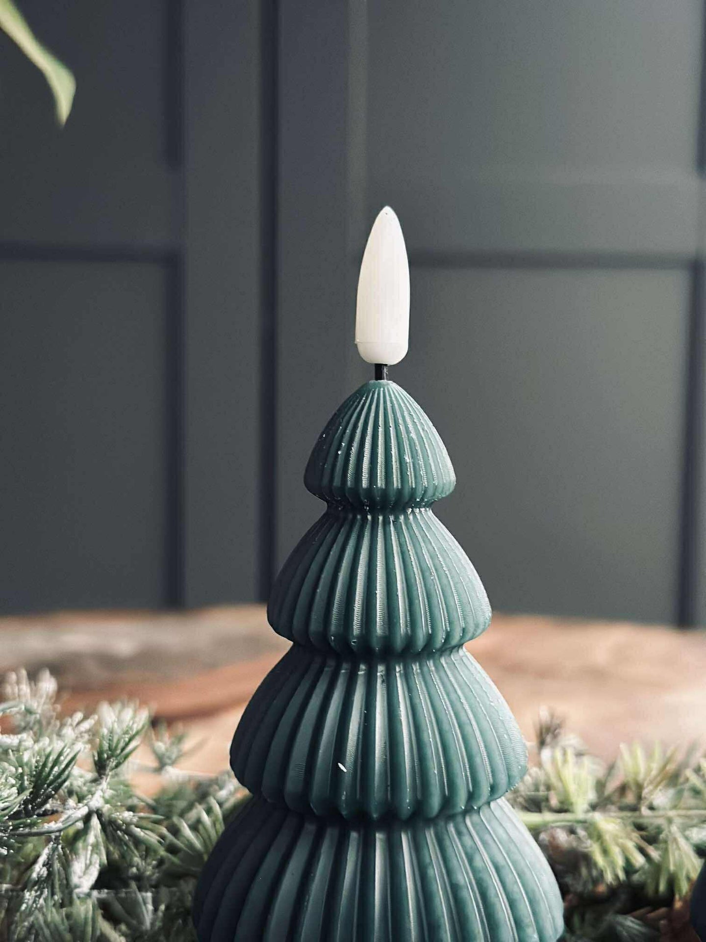 Julgran med LED-ljus - Set om 2 st. Grön
