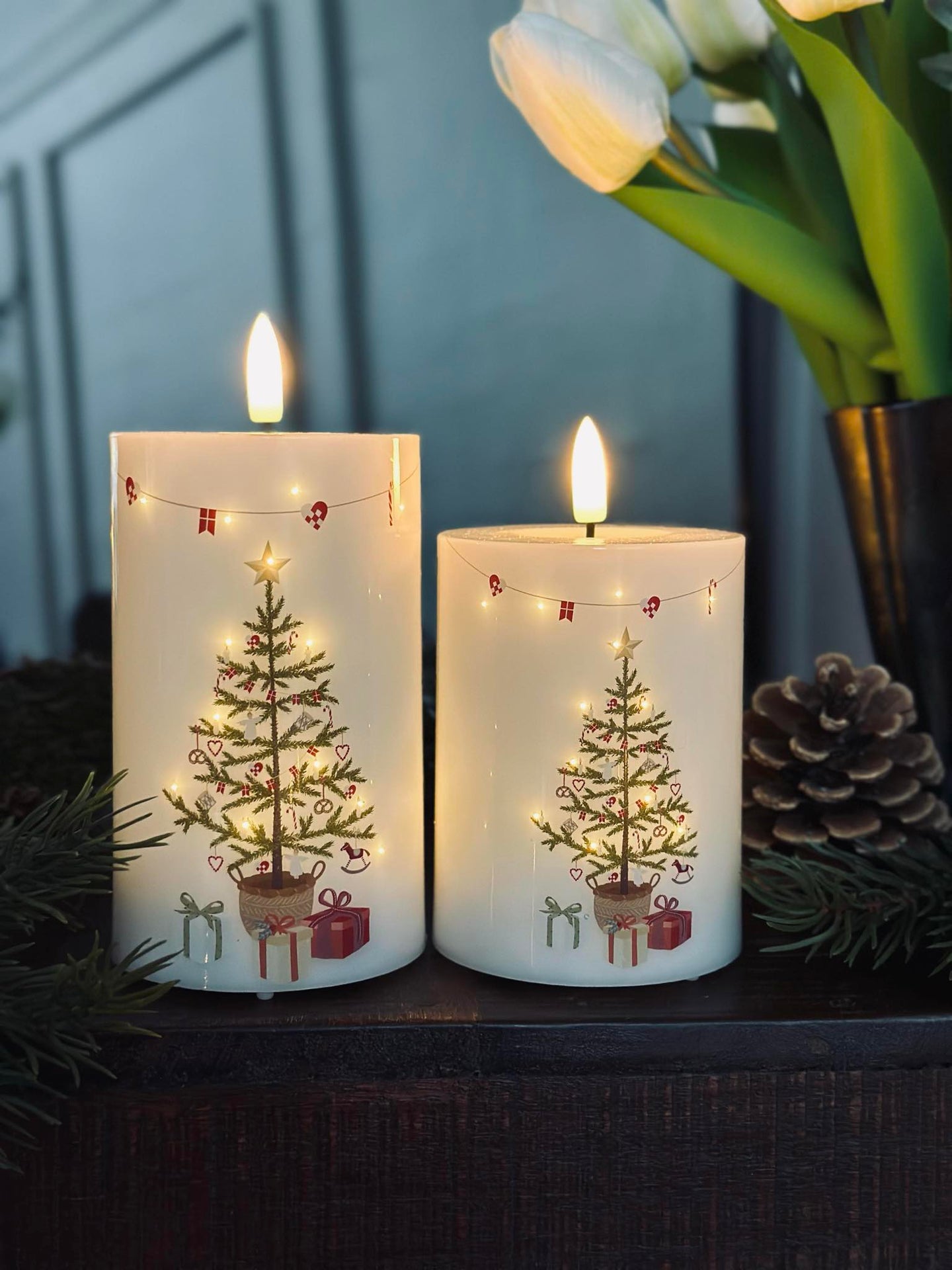 LED Blockljus TWINKLE CHRISTMAS - Set med 2 st.