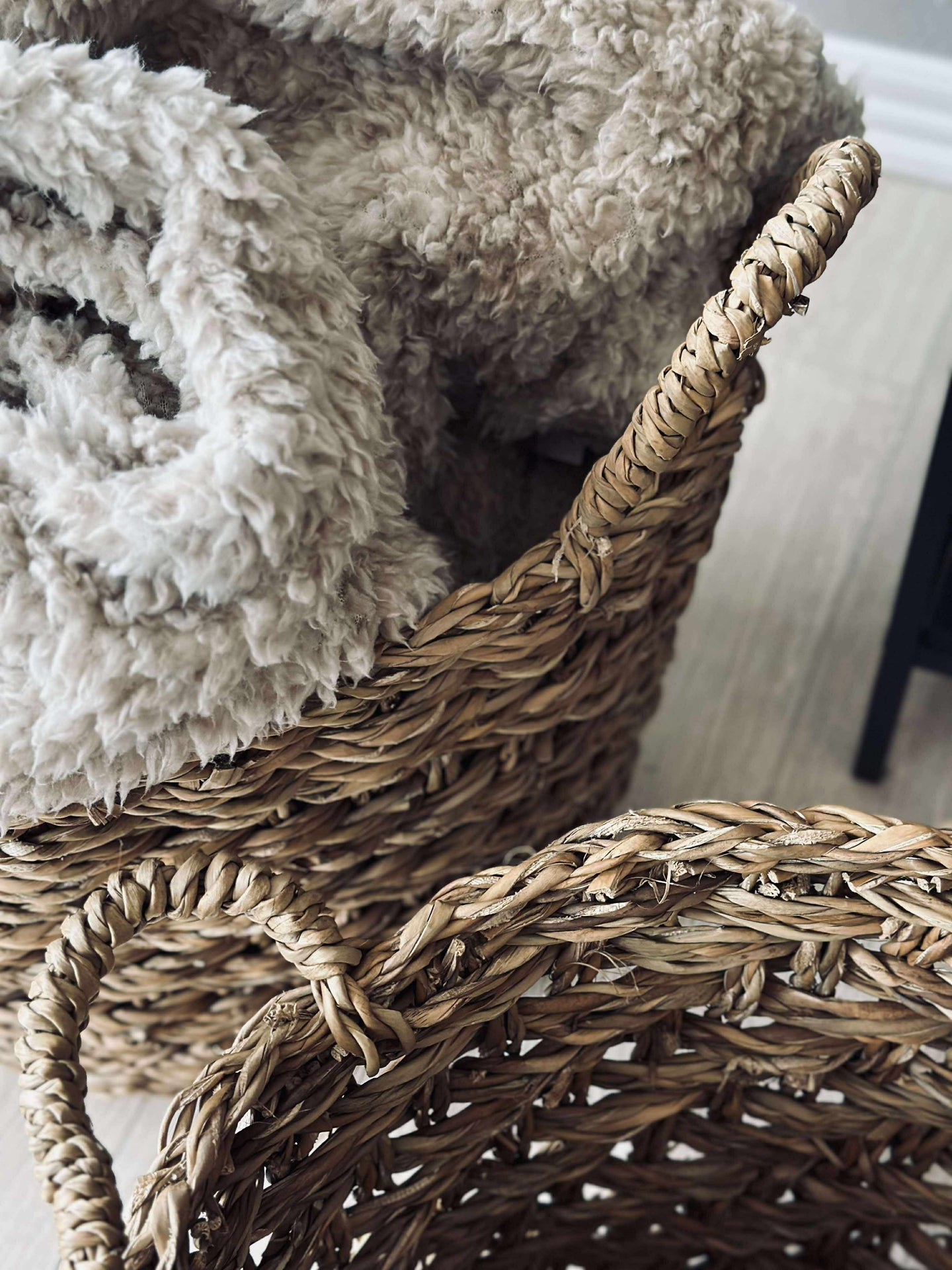 Flätade sjögräskorgar - Set om 3 st