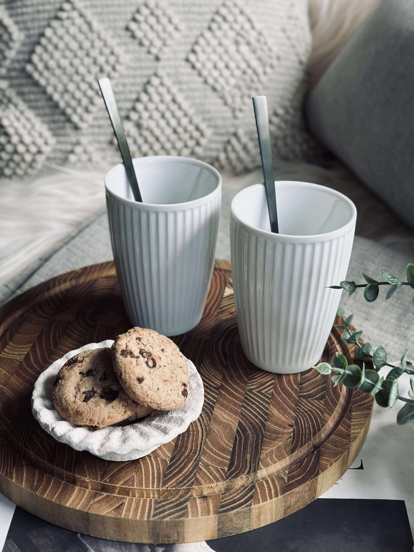 Termosmugg Plissé - Set med 2 st - Vit