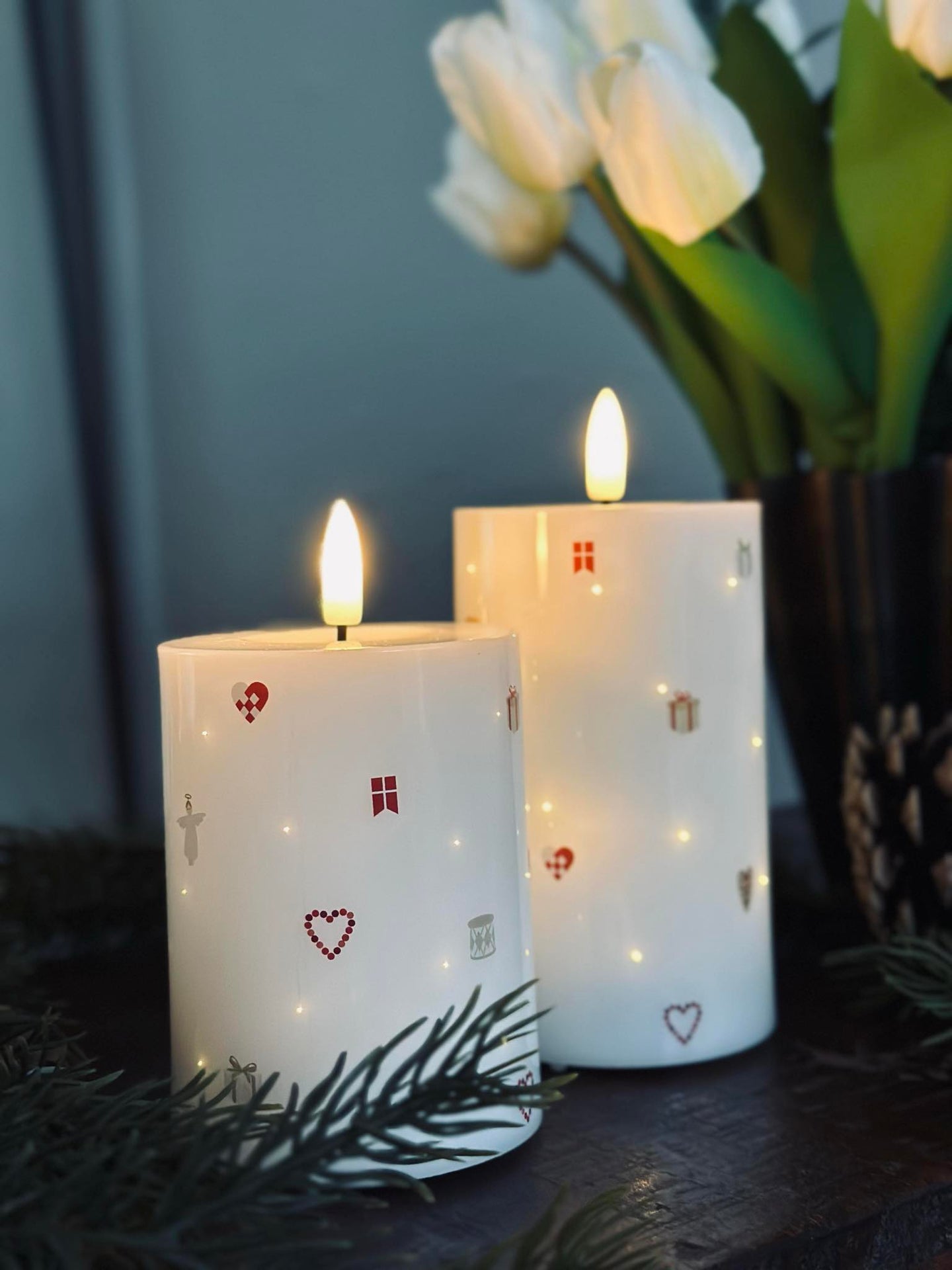 LED-blockljus TWINKLE CHRISTMAS - Set med 2 st.