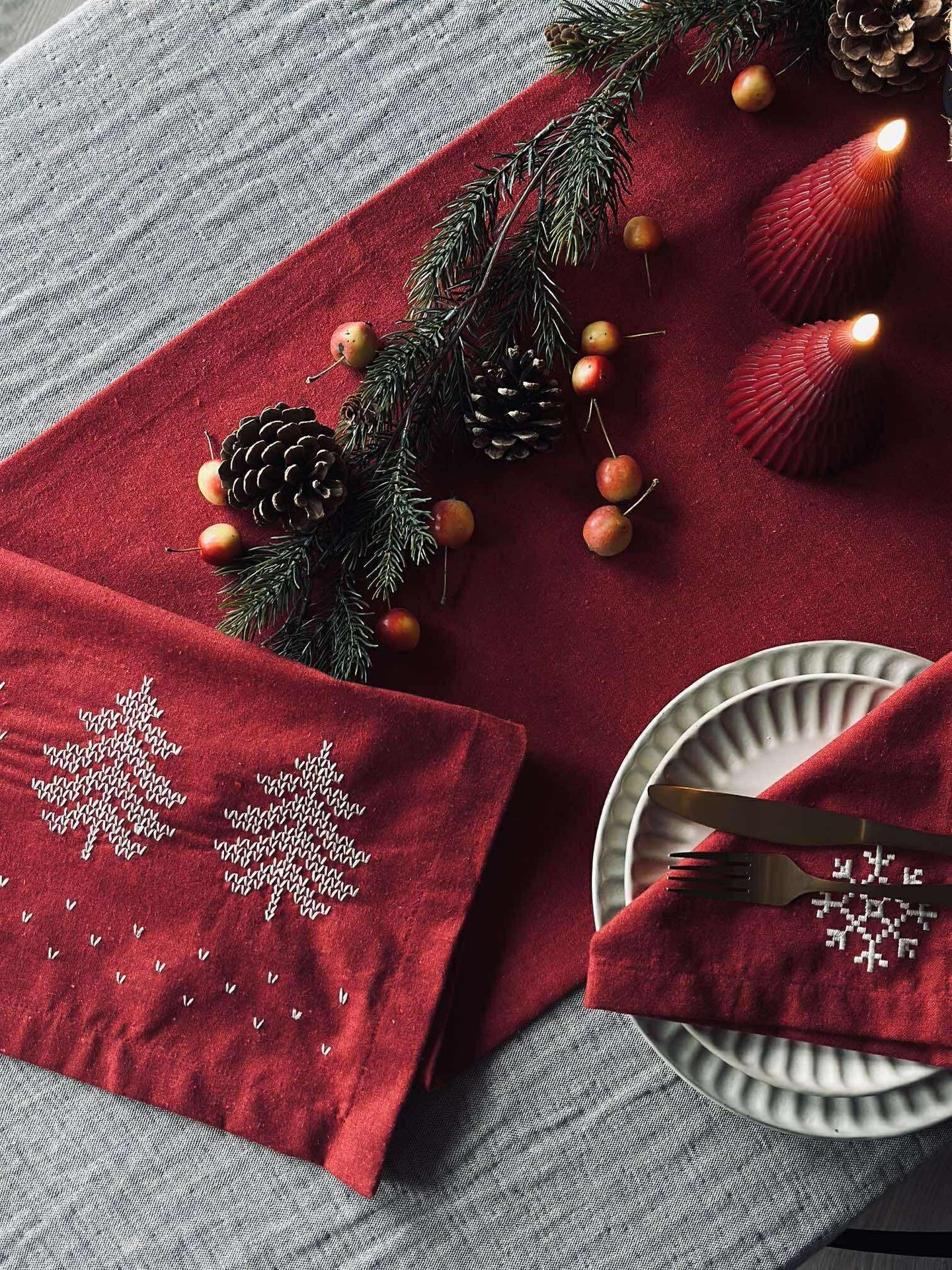 Bordslöpare Röd Jul - 40x140