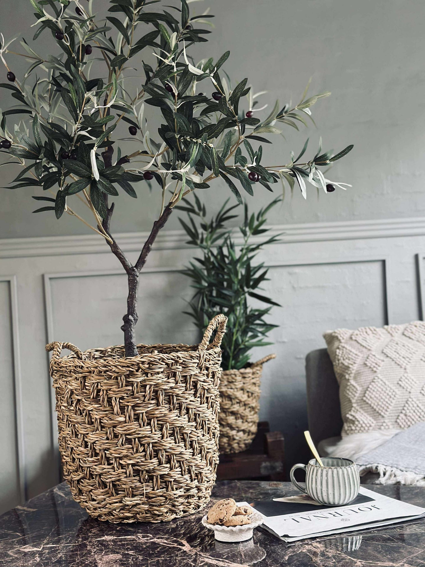 Flätade sjögräskorgar - Set om 3 st