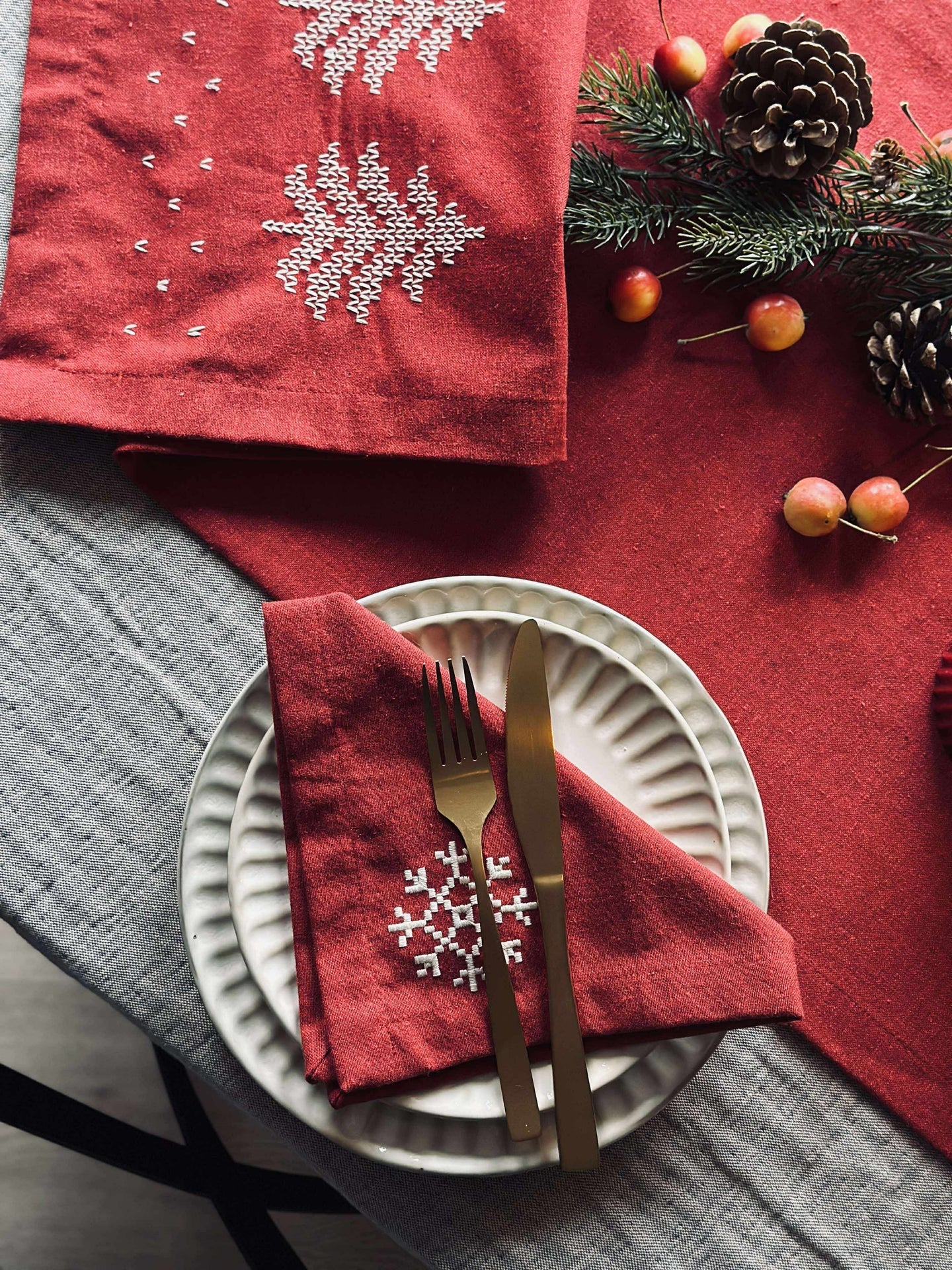 Bordslöpare Röd Jul - 40x140