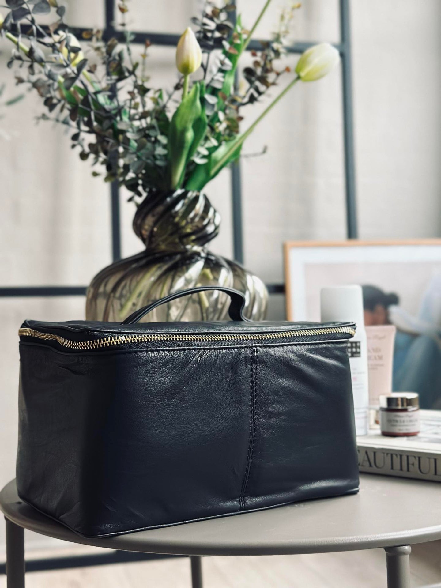 Klassisk necessär - Svart / guld