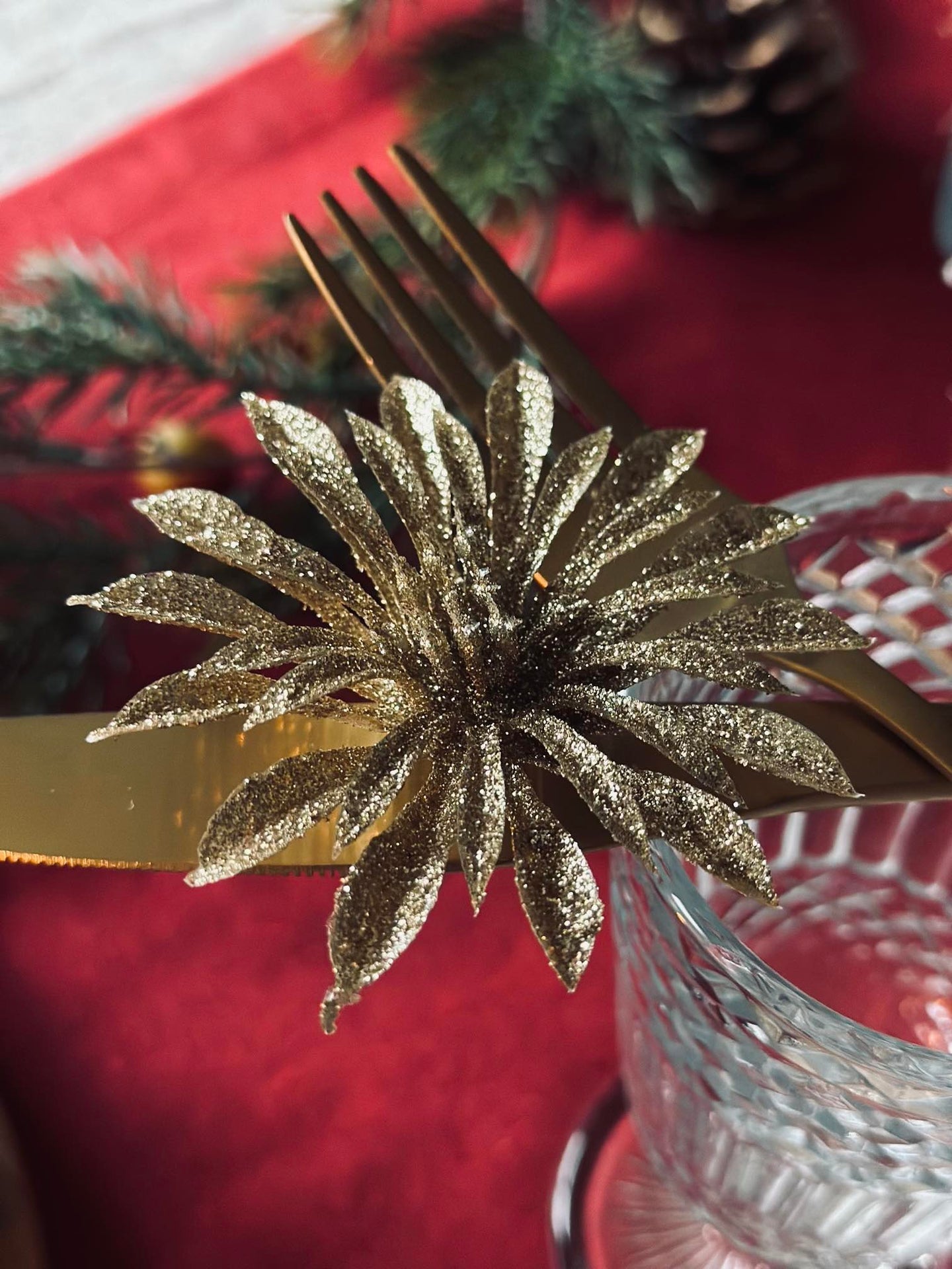 Deco blommor med glitter - 4 st