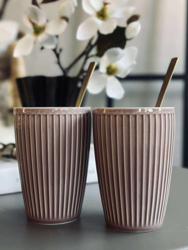 Termosmugg Plissé - Set med 2 st - Woodrose