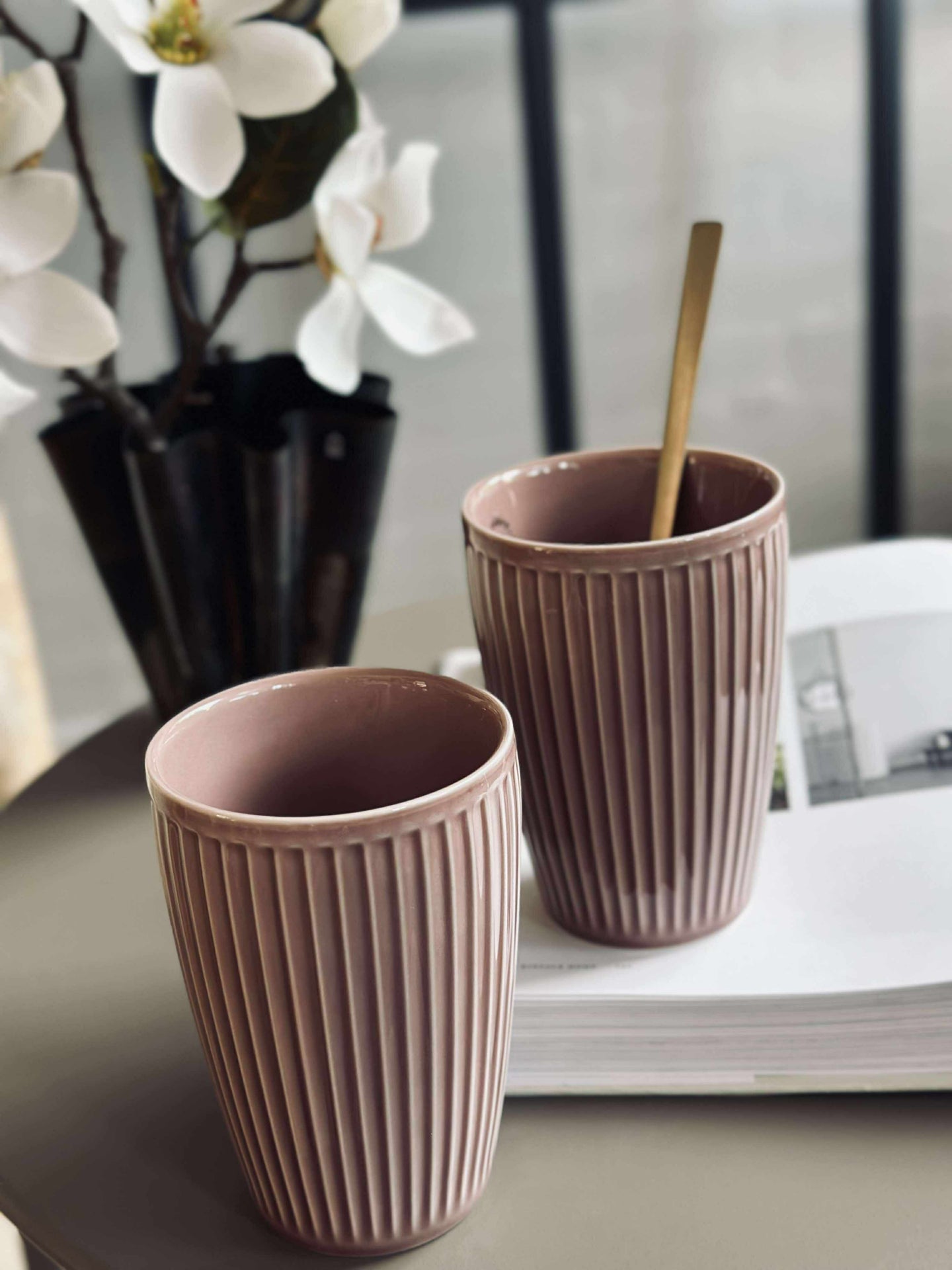 Termosmugg Plissé - Set med 2 st - Woodrose